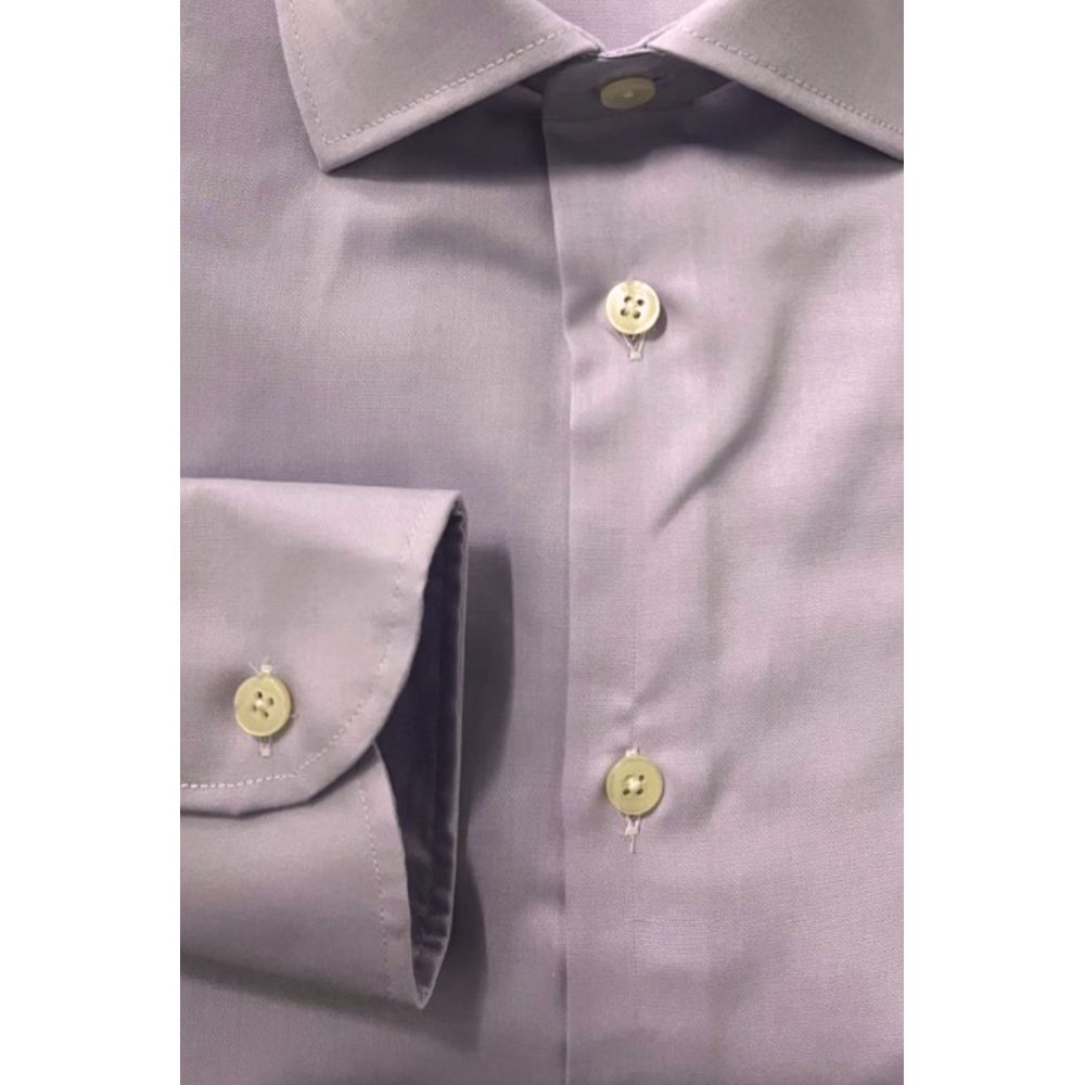 Baldinini Trend Purple Cotton Men Shirt