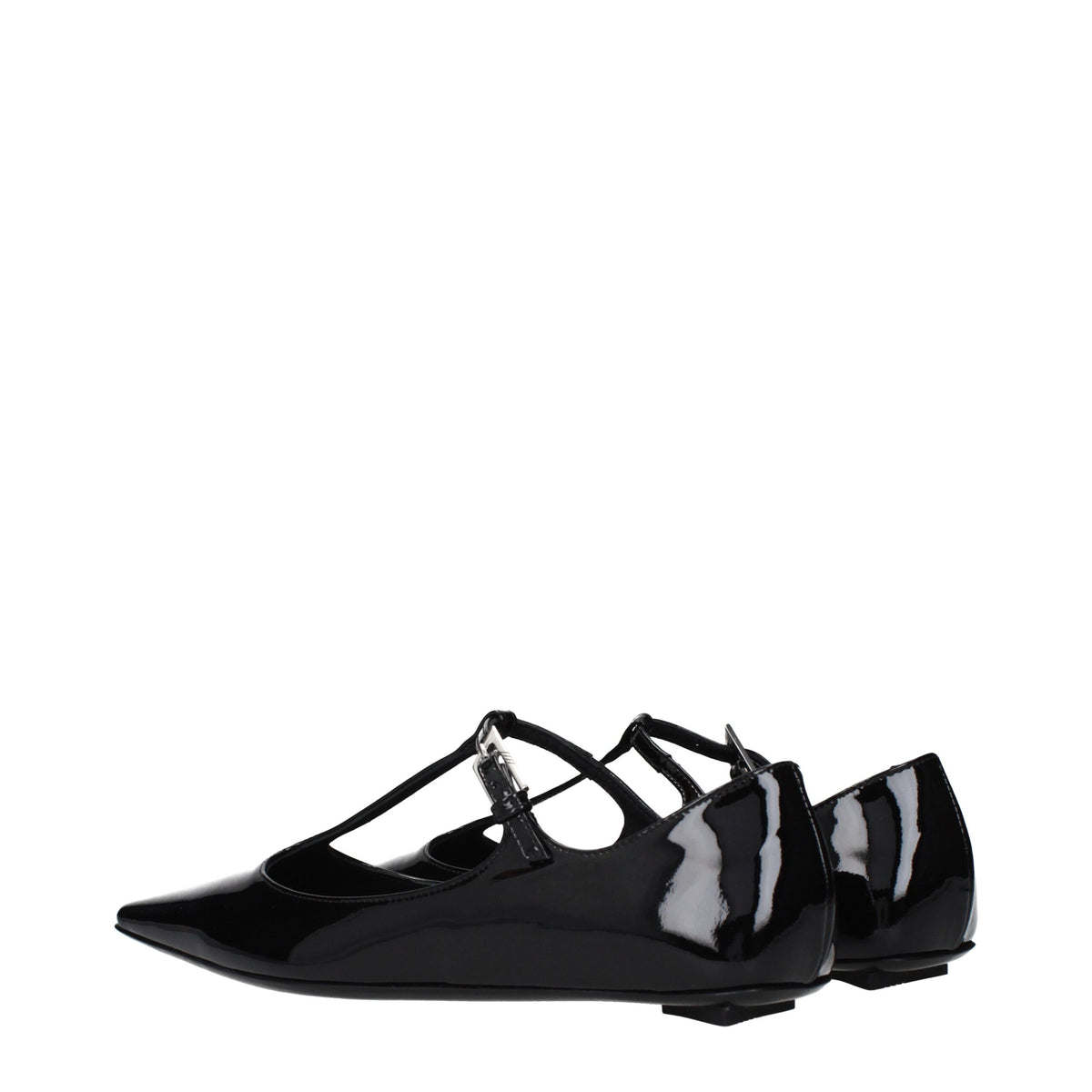 The Attico Black Leather Ballet Flats