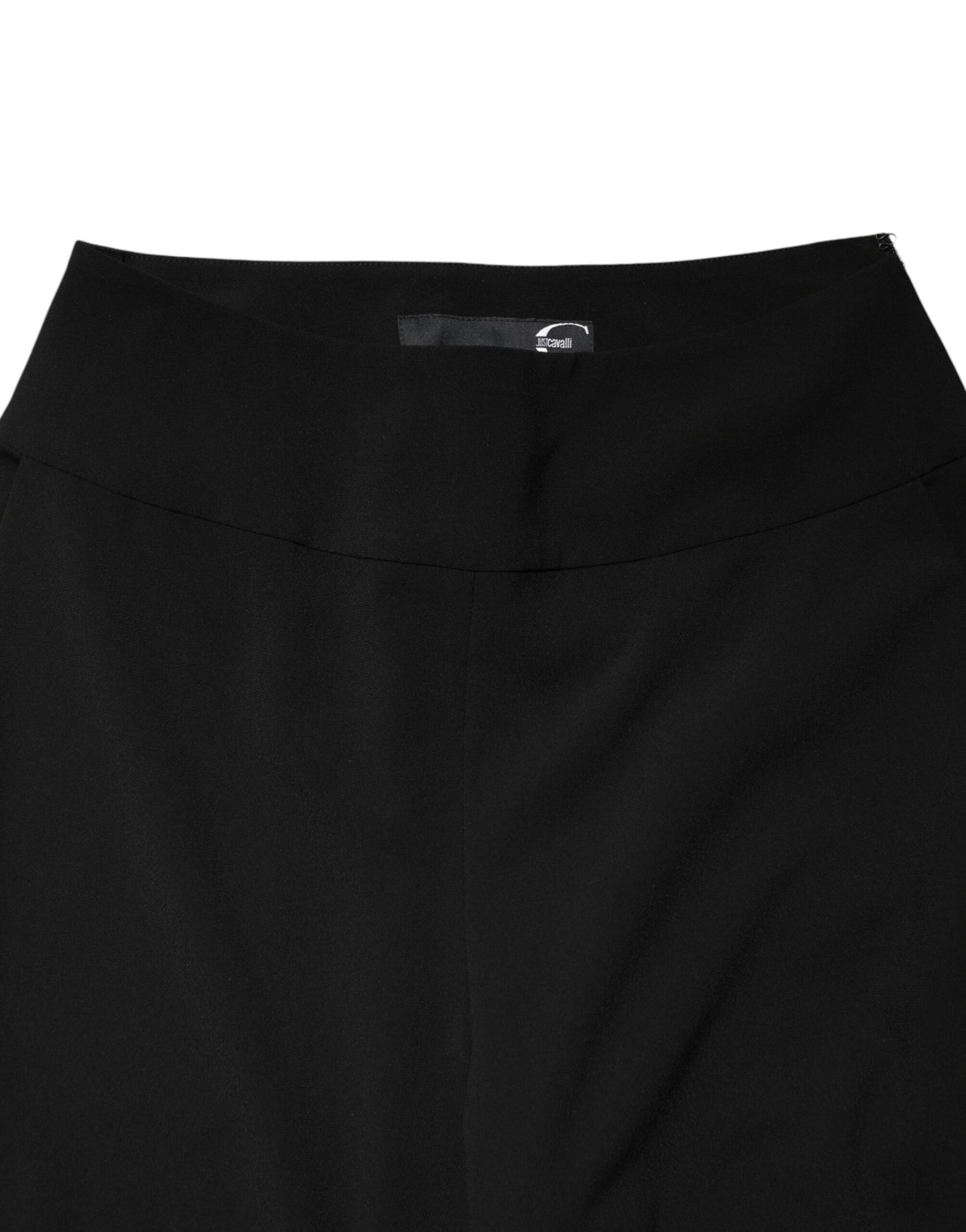 Just Cavalli Black High Waist Straight Trouser Formal Pants