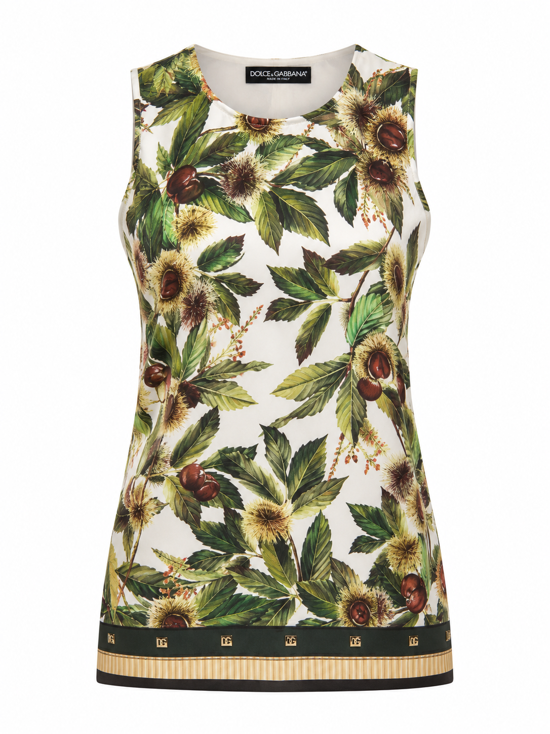 Dolce & Gabbana Multicolor Silk Sleeveles T-Shirt