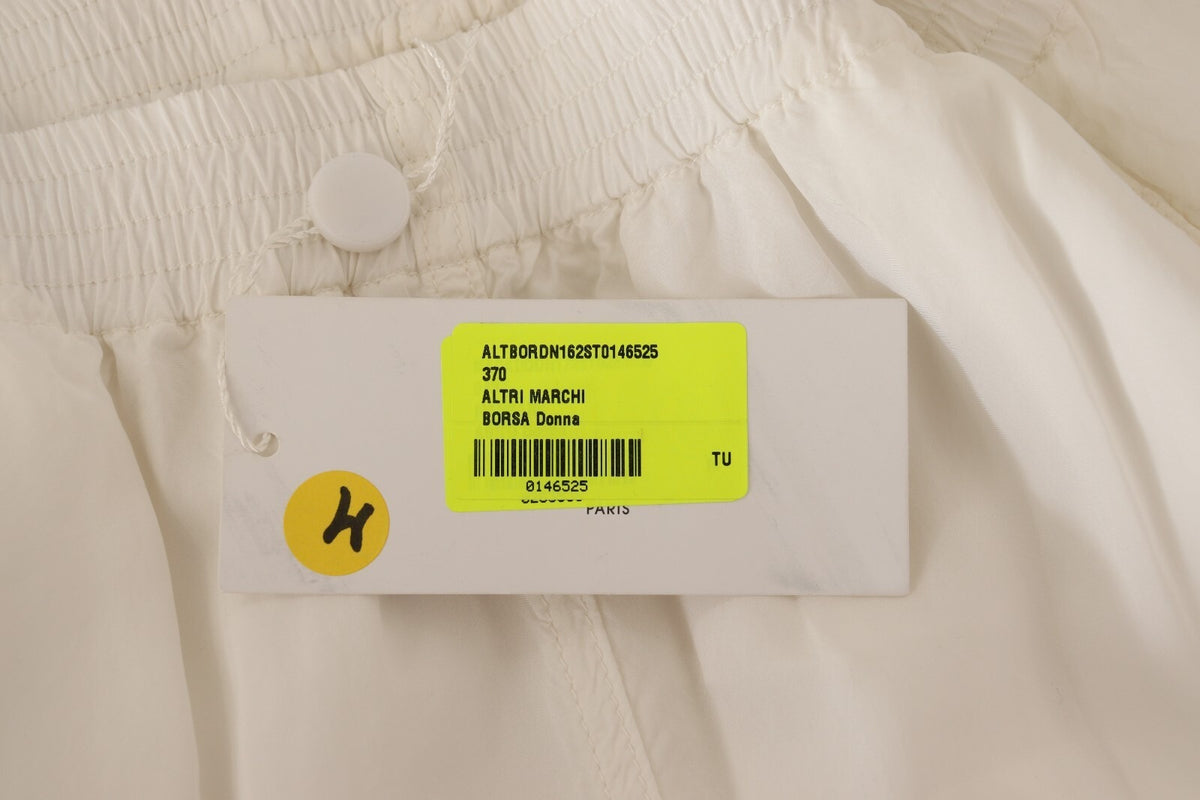 Maison Margiela White High Waist Cropped Women Trouser Pants