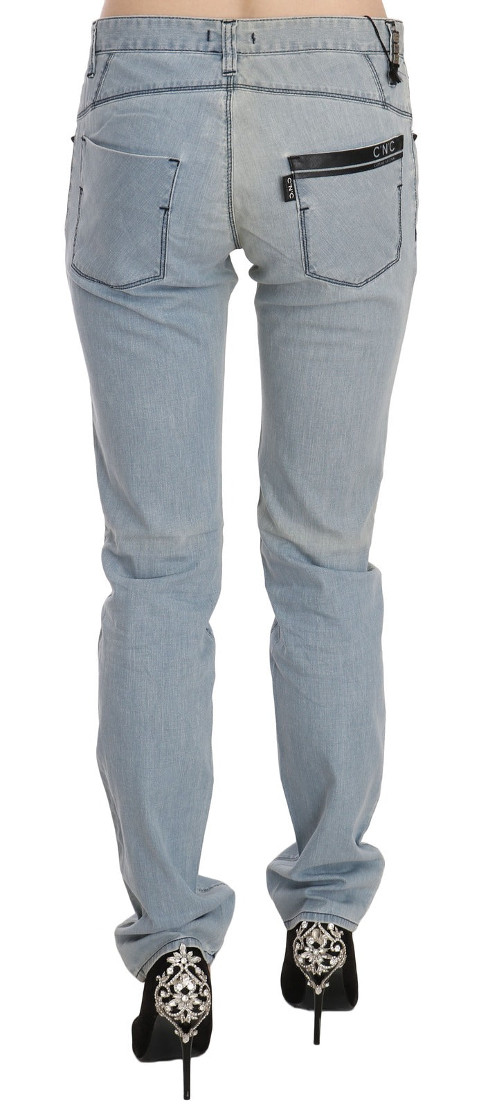 Costume National Light Blue Mid Waist Skinny Denim Jeans