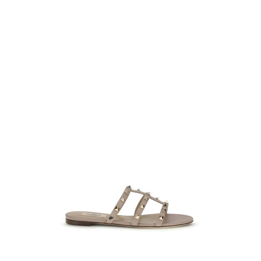 Valentino Garavani Beige Calf Leather Bos Taurus Sandals