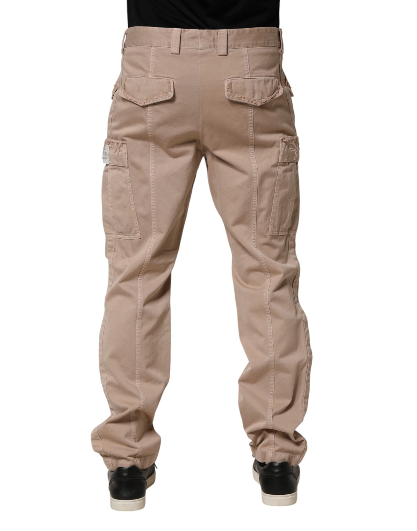 Dolce & Gabbana Beige Straight Cargo Chino Men Trouser Pants