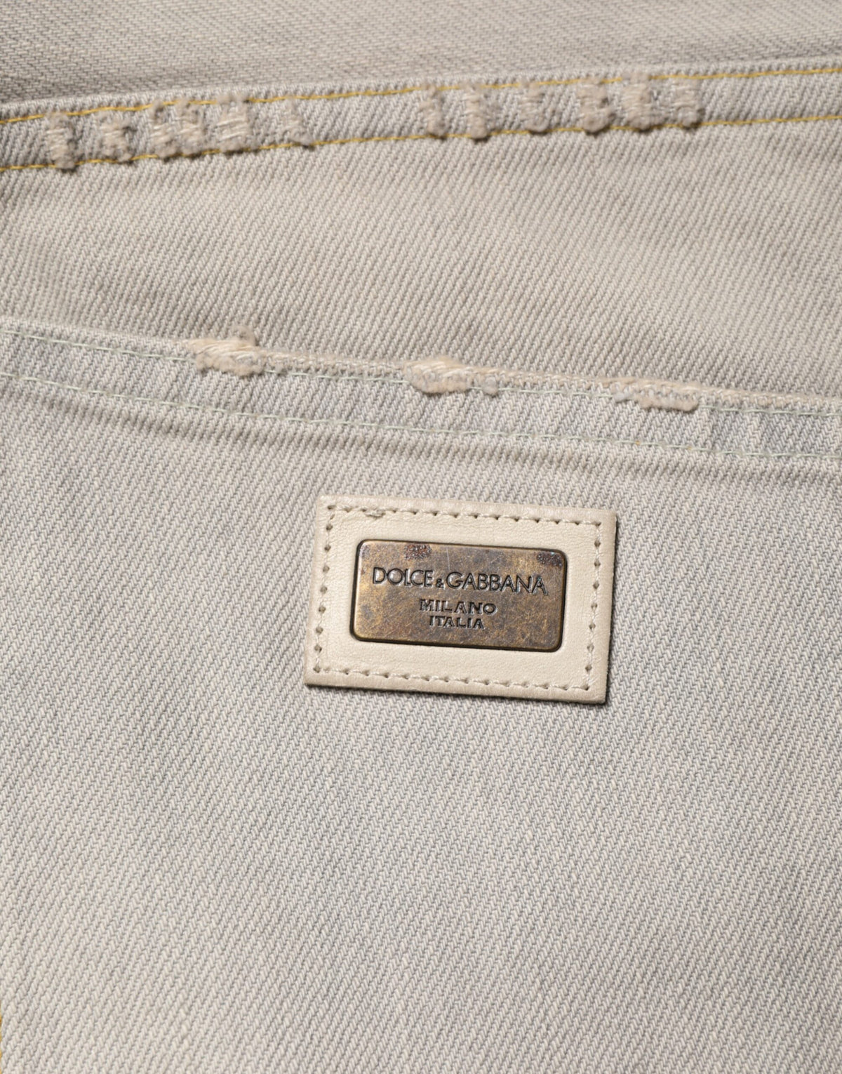 Dolce & Gabbana Light Gray Cotton Straight Denim Trouser Jeans
