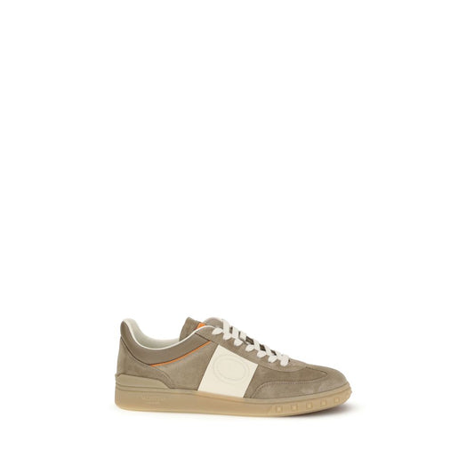 Valentino Garavani Beige Calf Leather Bos Taurus Low Top Sneakers