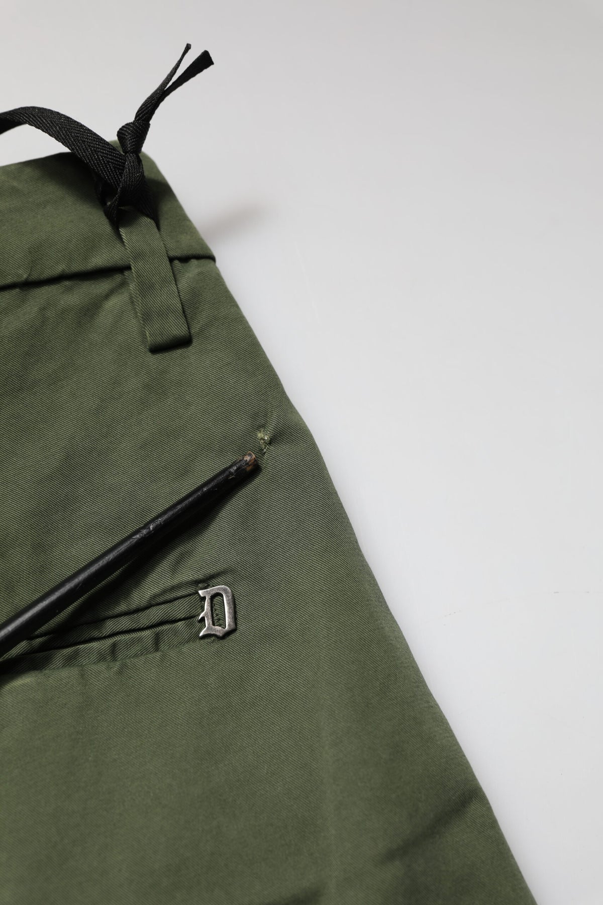 Dondup Dark Green Cotton Stretch Skinny Chino Trouser Pants