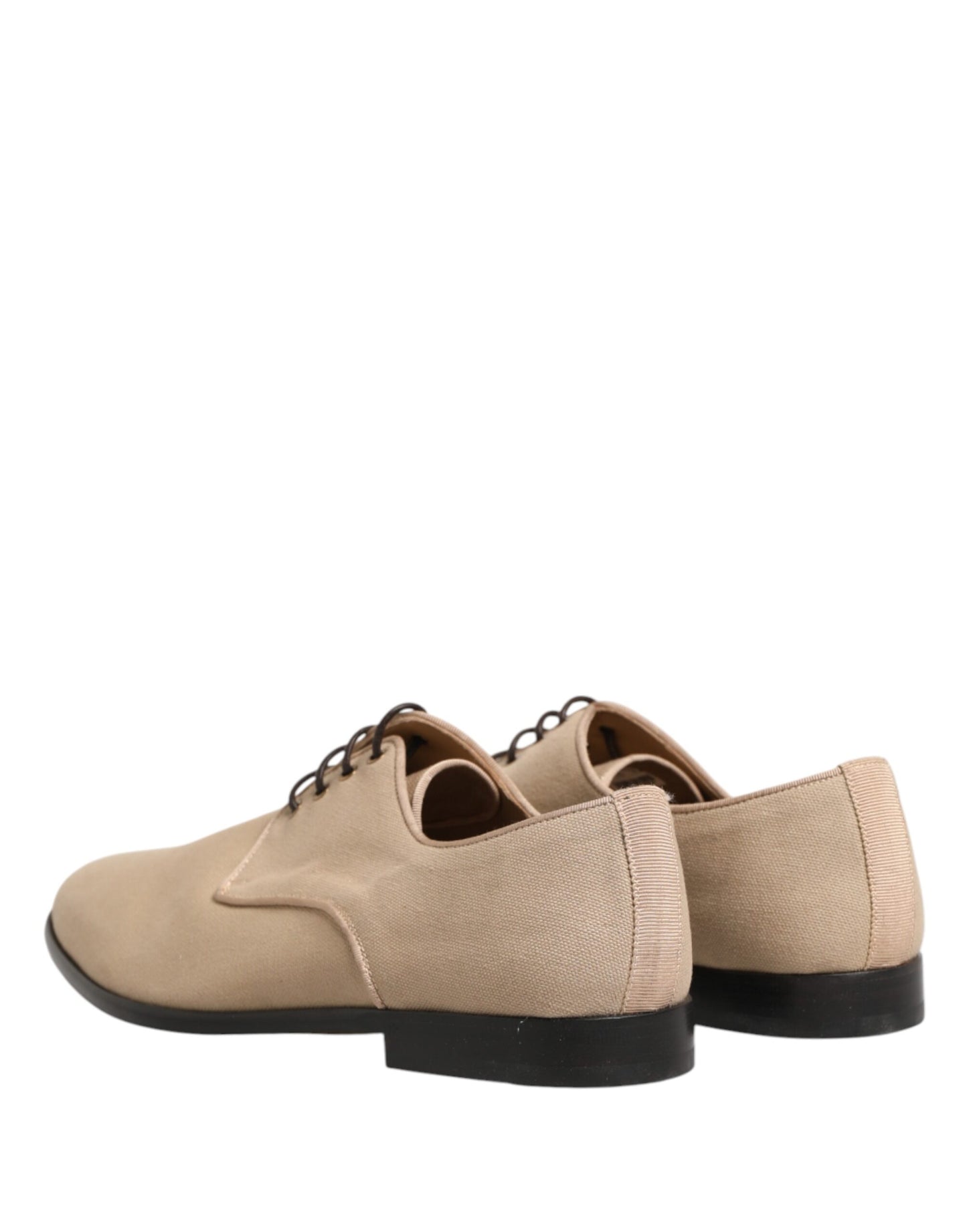 Dolce & Gabbana Beige Canvas Derby Lace Up Dress Men Shoes