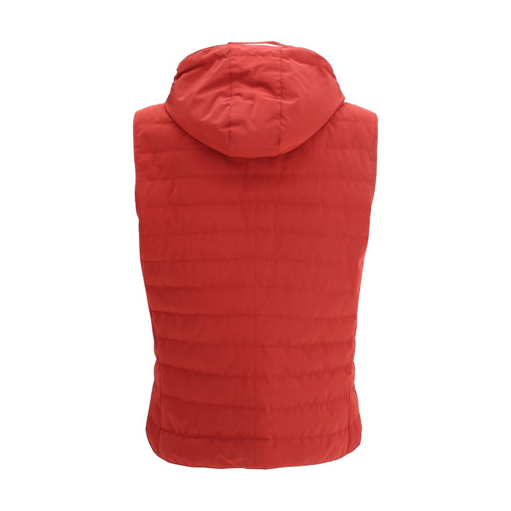 Brunello Cucinelli Red Polyester Sleeveless Jacket