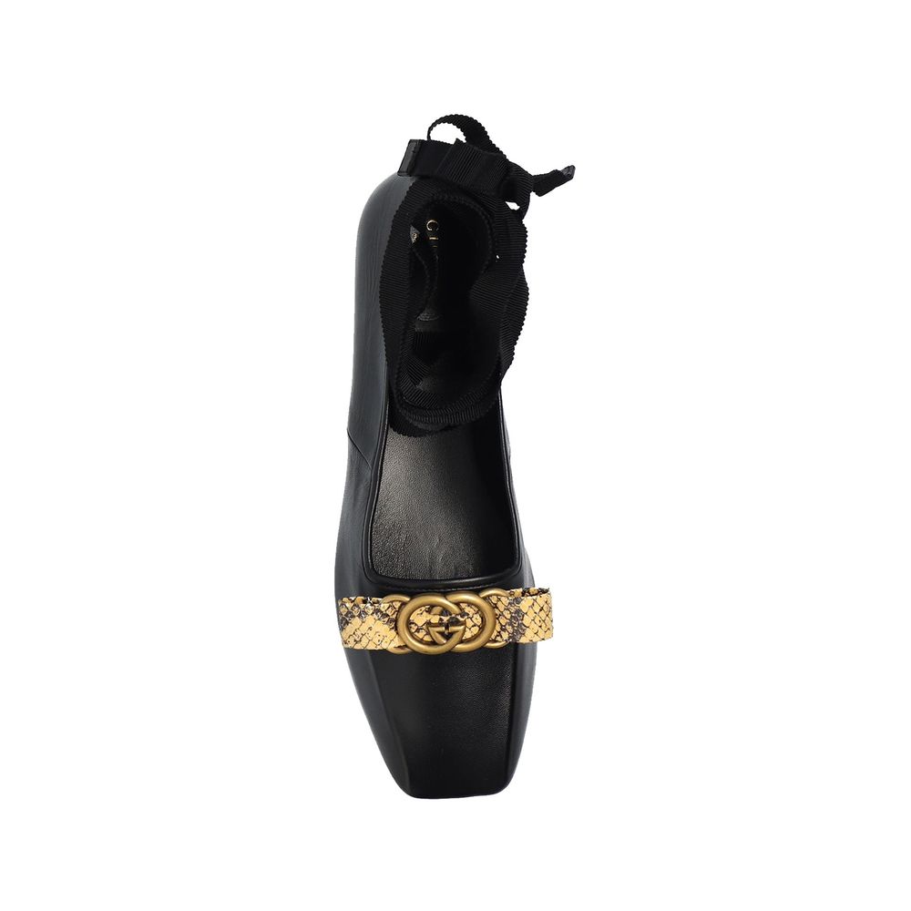 Gucci Black Calfskin Ballet Flats