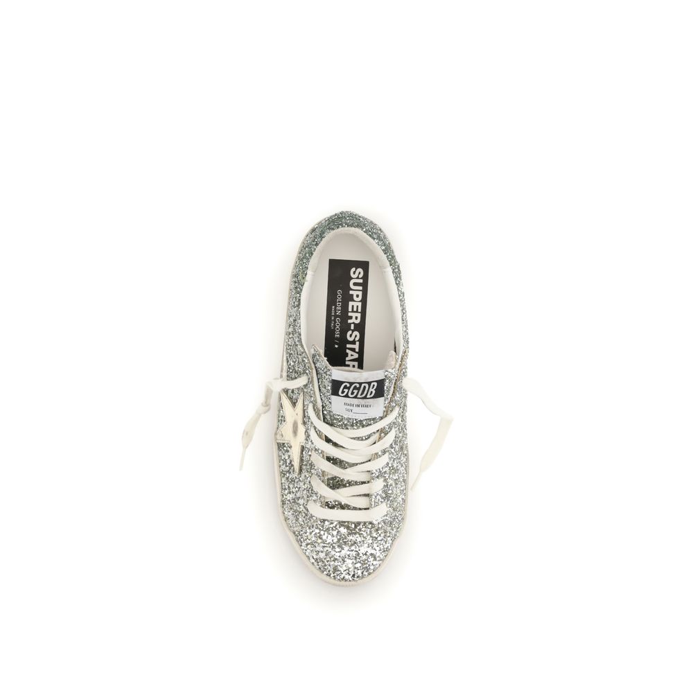 Golden Goose Silver Fabric Low Top Sneakers