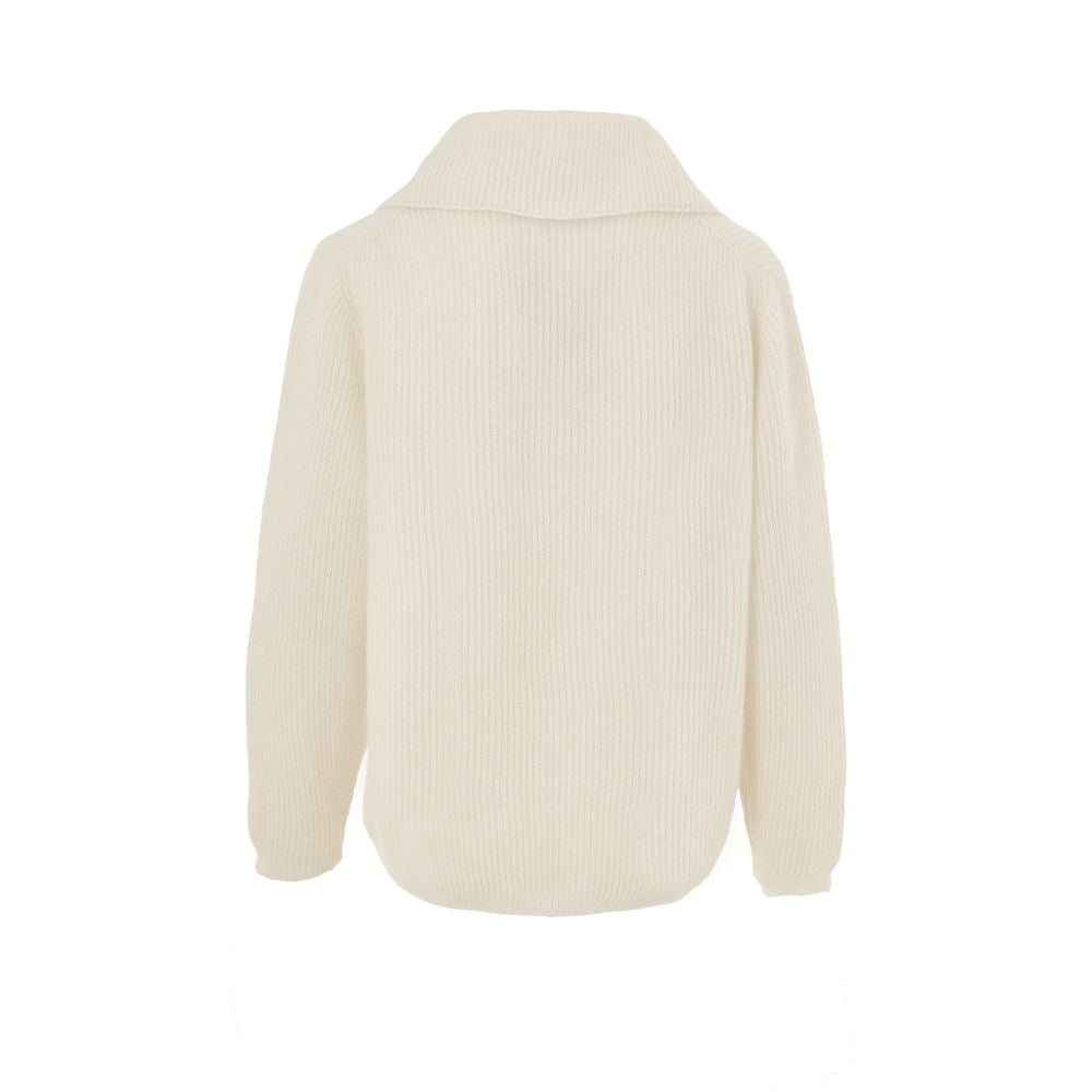 Gran Sasso White Wool Polo Shirt
