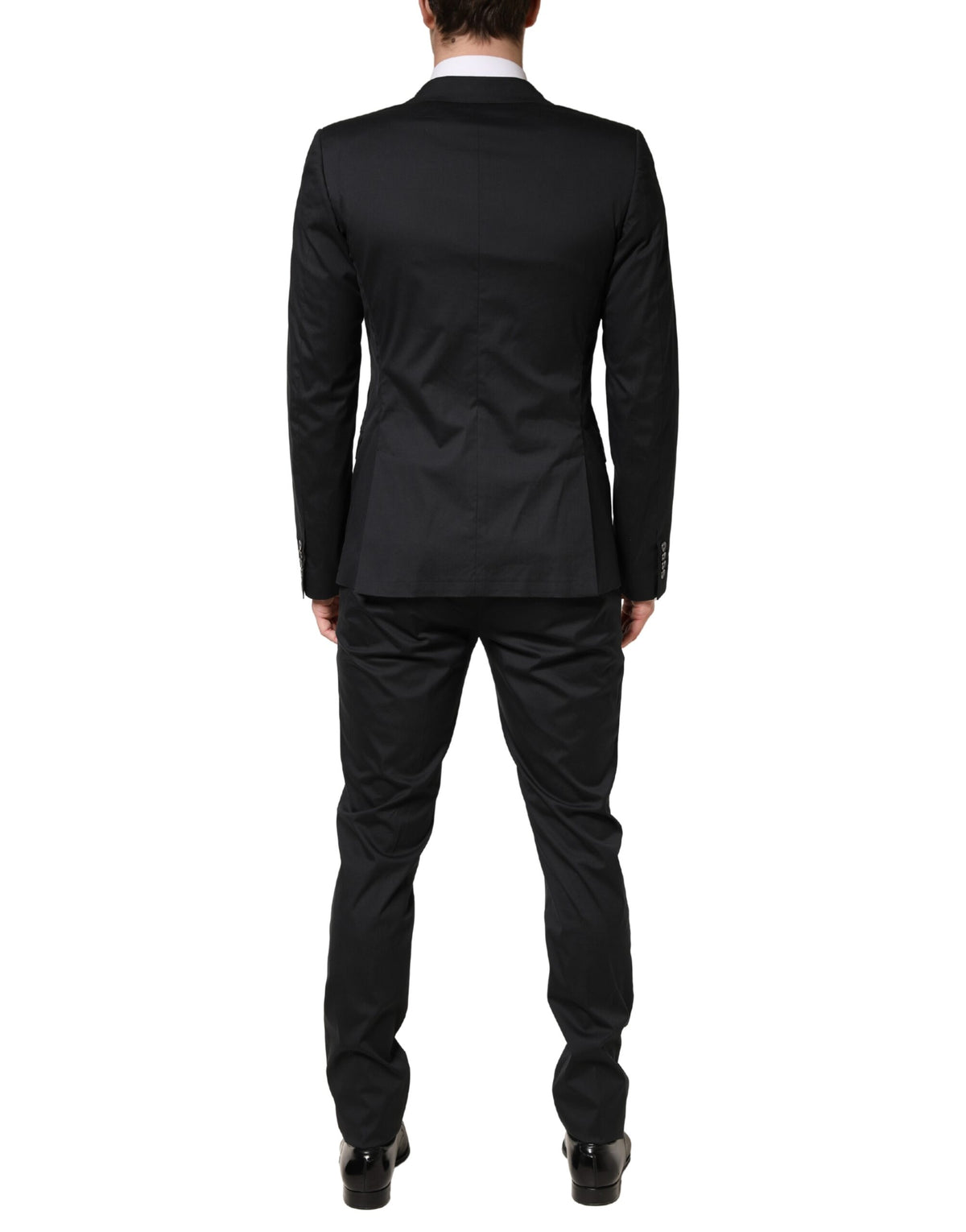 Dolce & Gabbana Black Cotton Single Breasted 2 Piece Suit