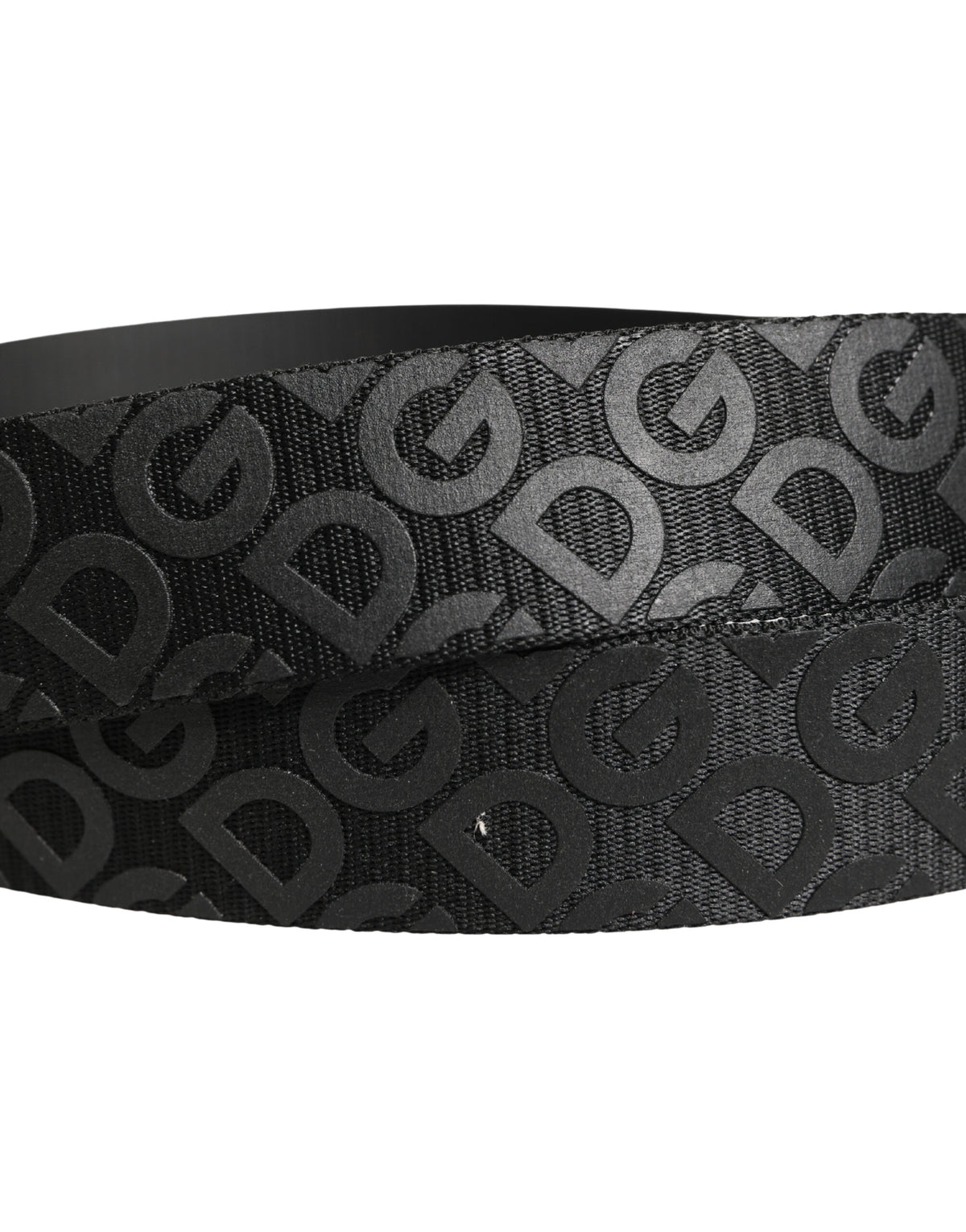 Dolce & Gabbana Black Logo Monogram Silver Metal Buckle Belt
