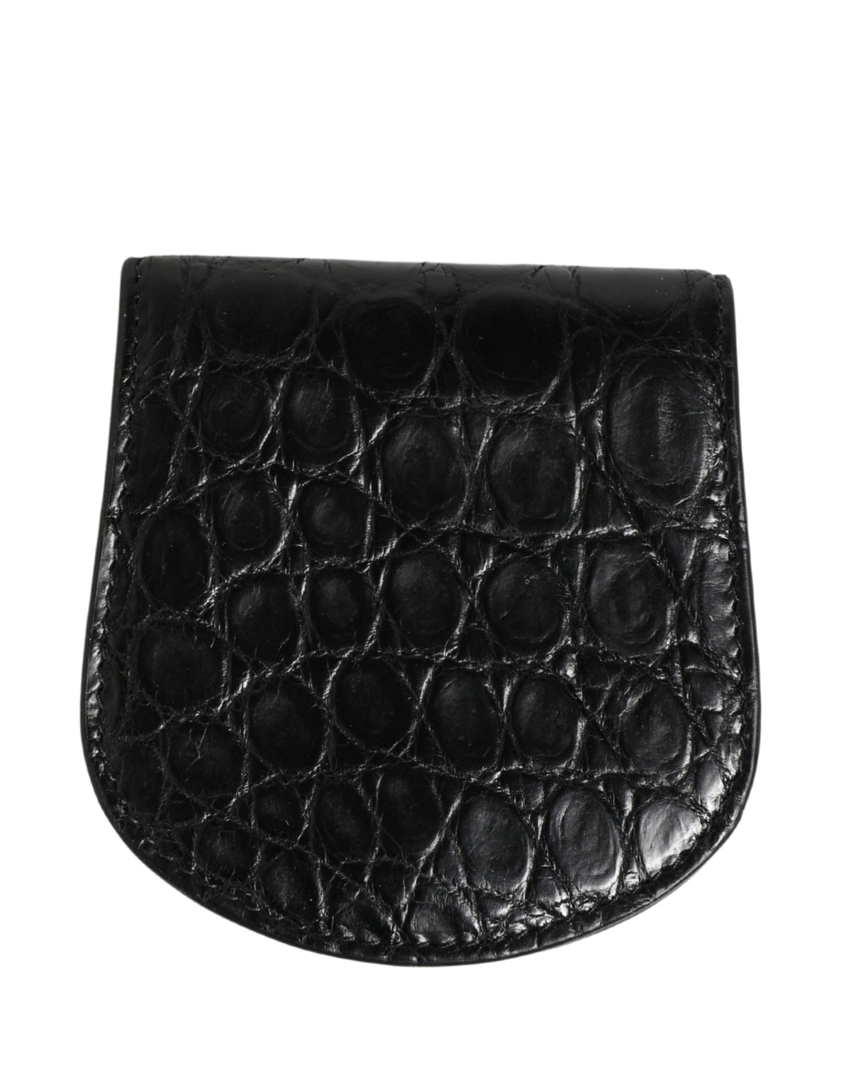 Dolce & Gabbana Black Exotic Skin Condom Case Holder Pocket Wallet