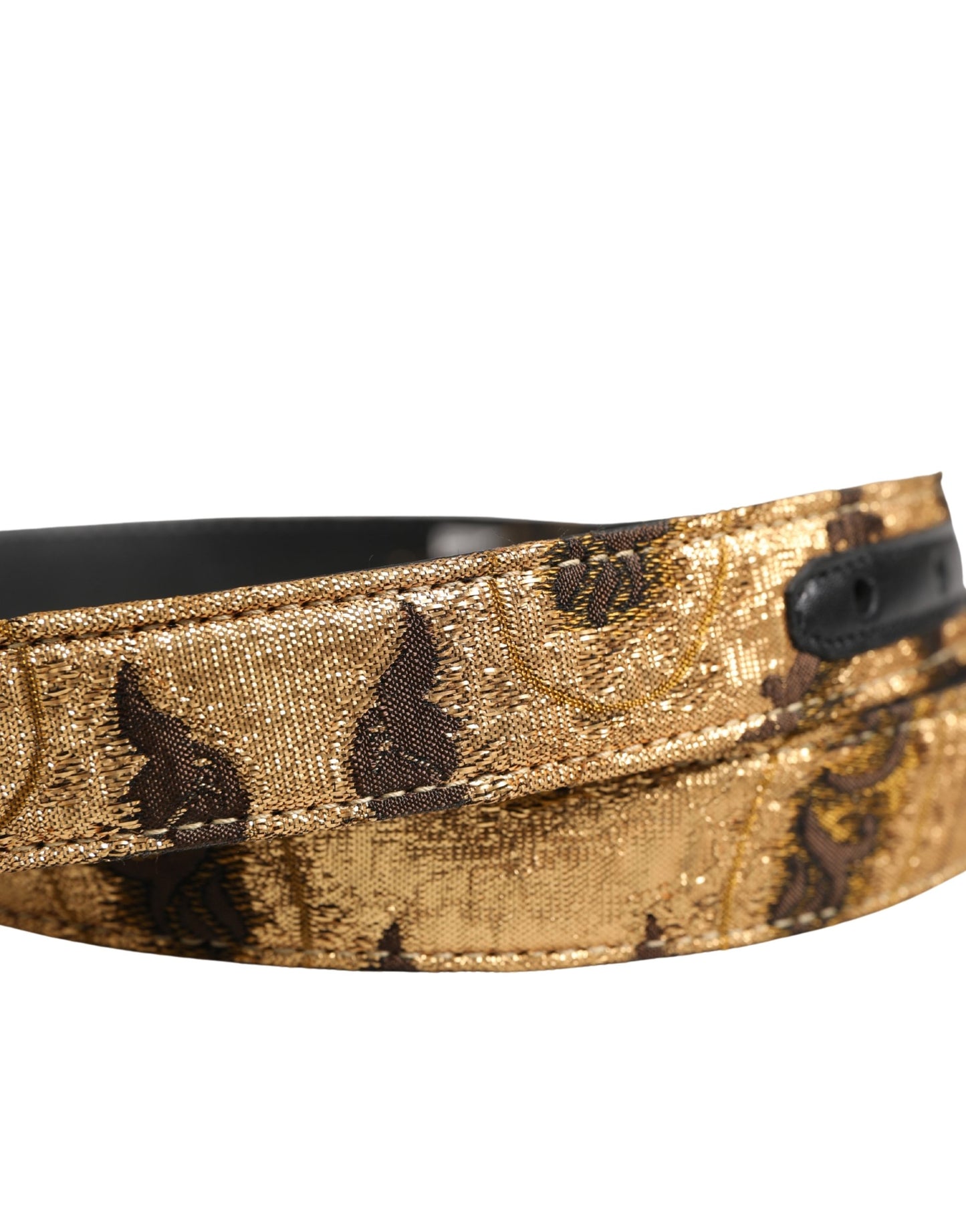 Dolce & Gabbana Beige Acetate Leather Gold Metal Buckle Belt