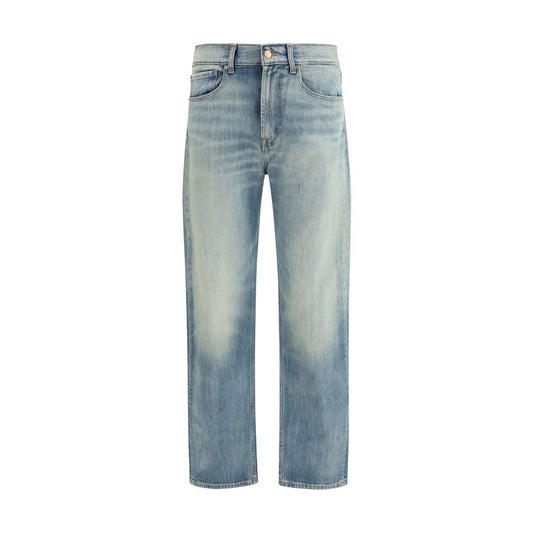 7FOR Blue Cotton Relaxed Fit Jeans