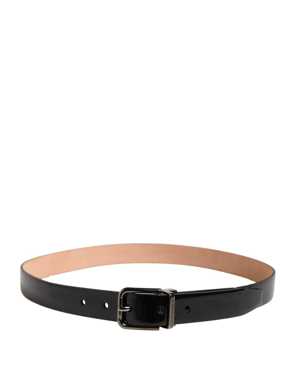 Dolce & Gabbana Men Black Classic Leather Metal Buckle Belt