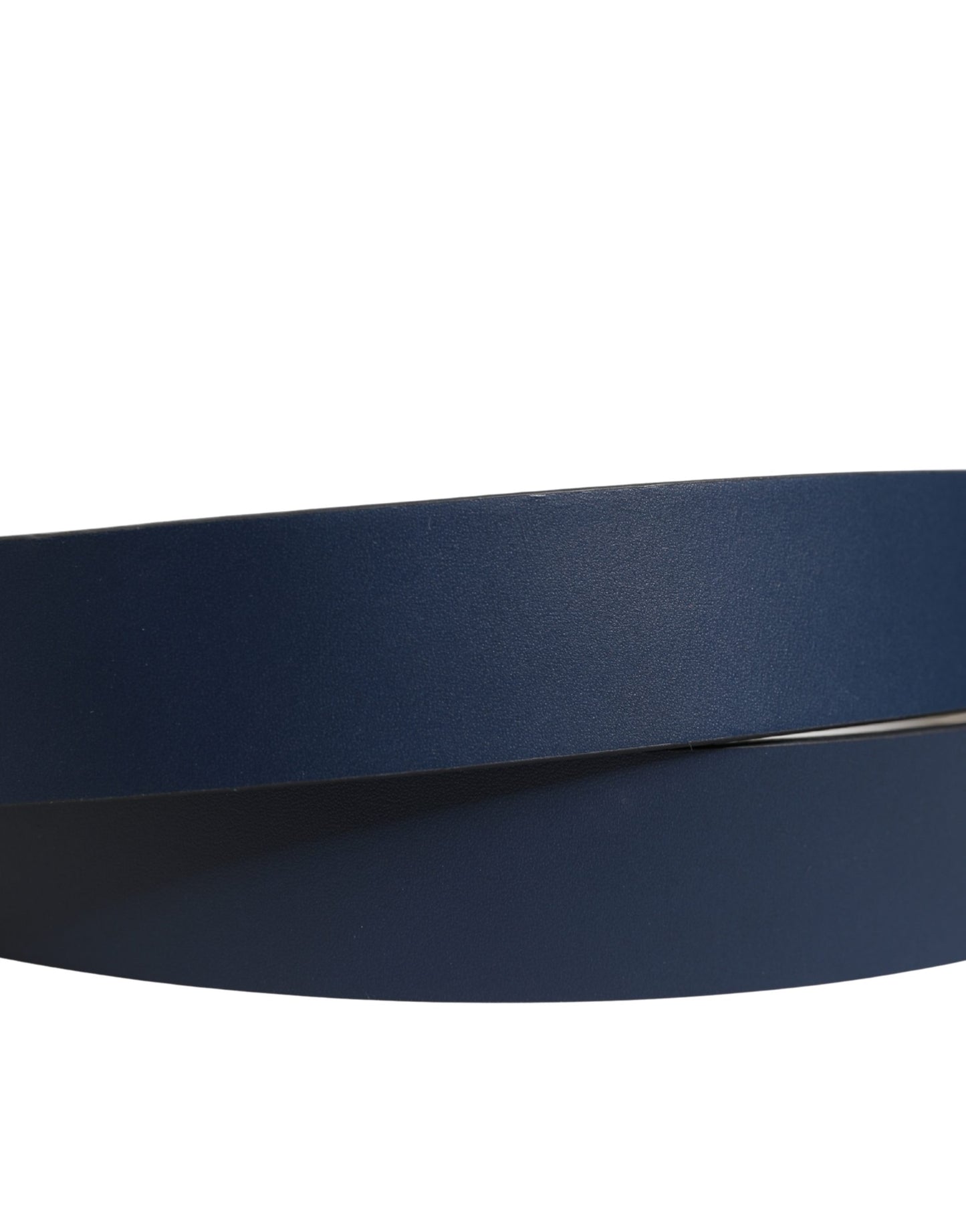 Dolce & Gabbana Men Blue Calf Leather Logo Metal Buckle Belt