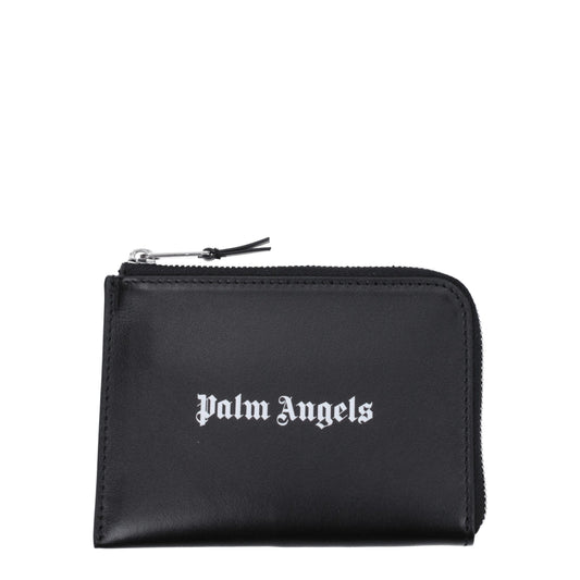 Palm Angels Black Leather Cardholder