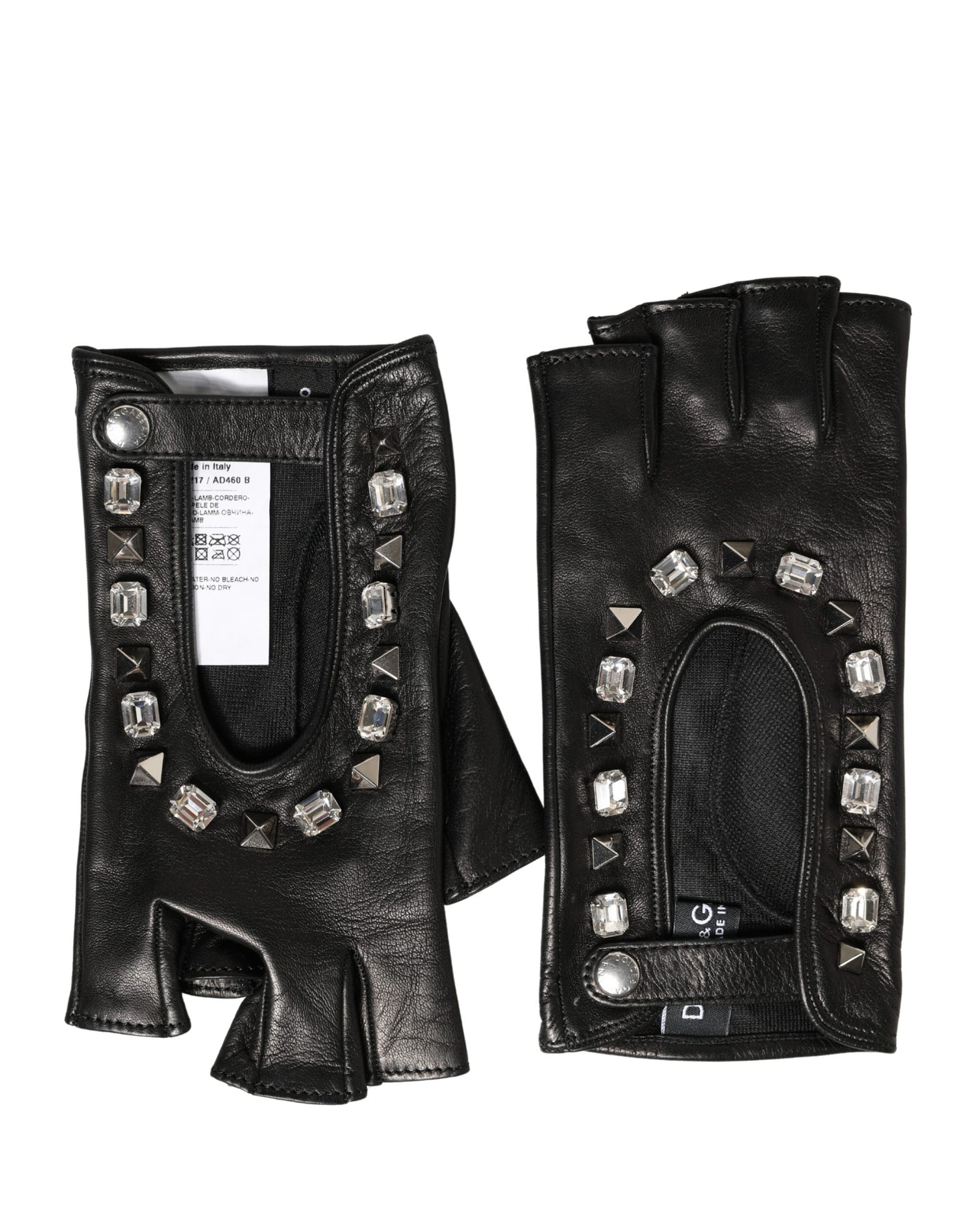 Dolce & Gabbana Women Black Embellished Wrist Length Mitten Gloves