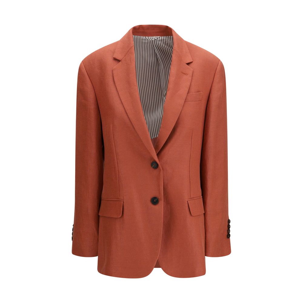 Brunello Cucinelli Red Linen Blazer