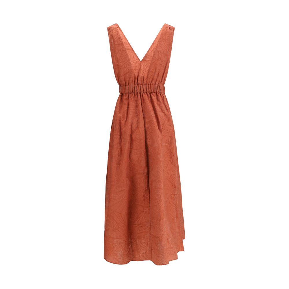 Brunello Cucinelli Red Cotton Casual Dress