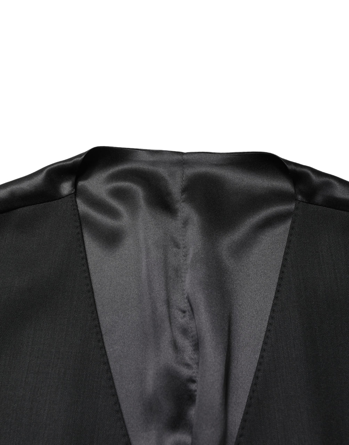 Dolce & Gabbana Black Wool Single Breasted Men Waistcoat Vest