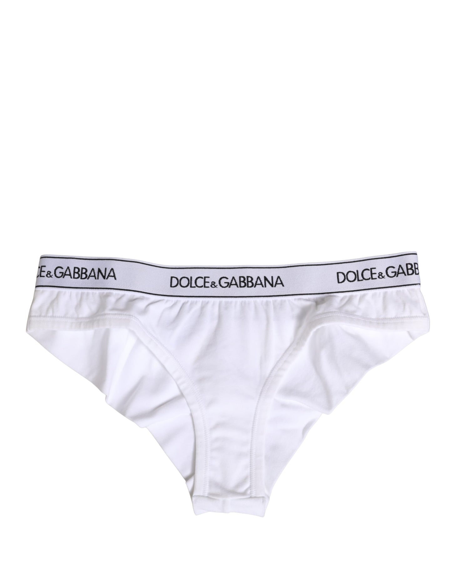 Dolce & Gabbana White Cotton Logo Waistband Brief Panty Underwear