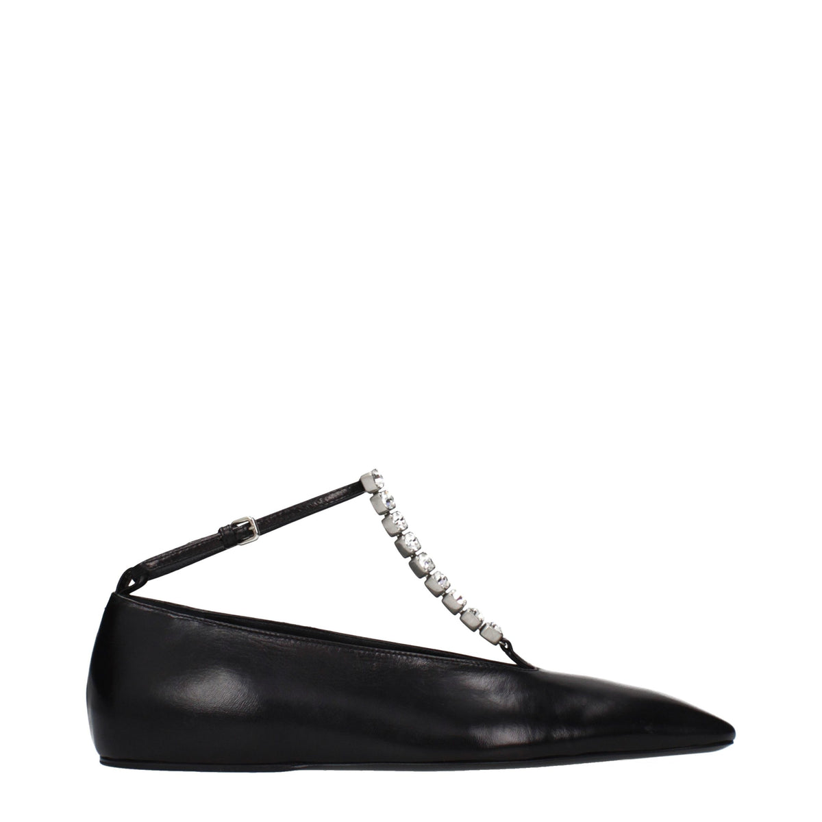 Jil Sander Black Leather Ballet Flats