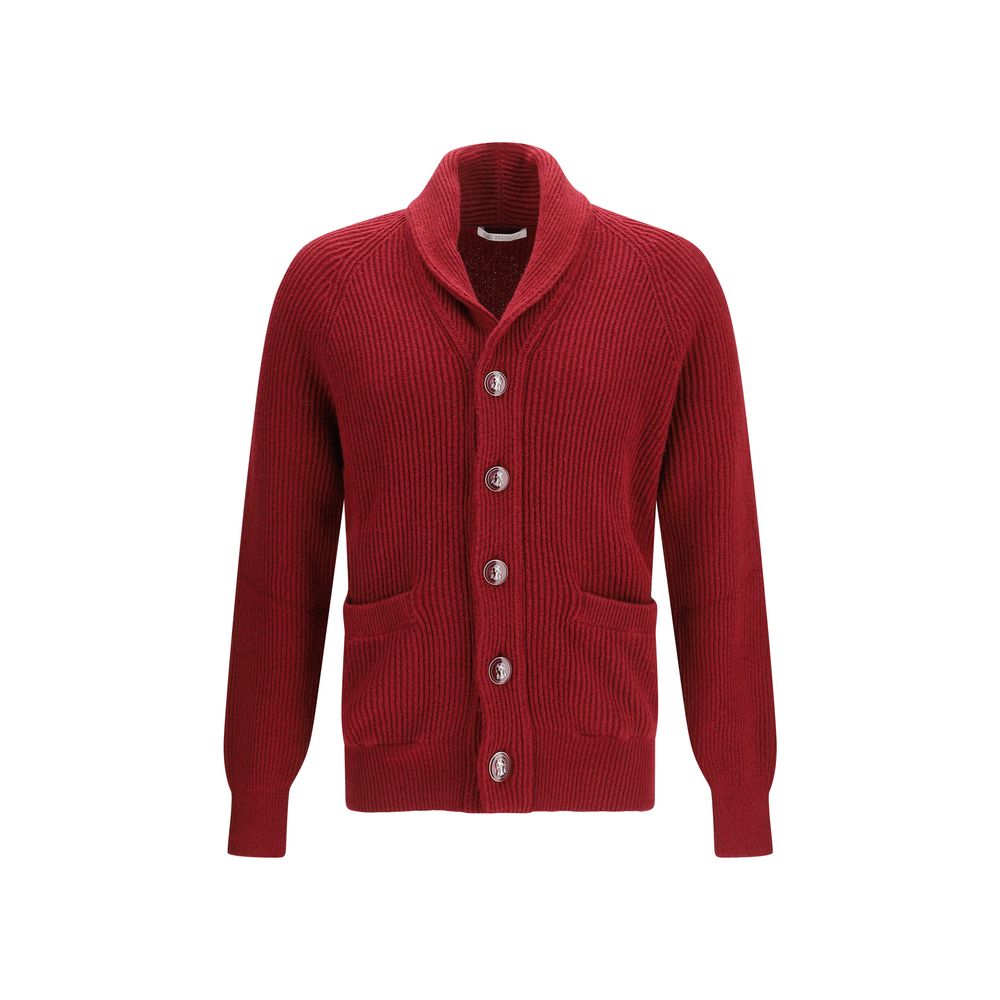 Brunello Cucinelli Red Cotton Cardigan