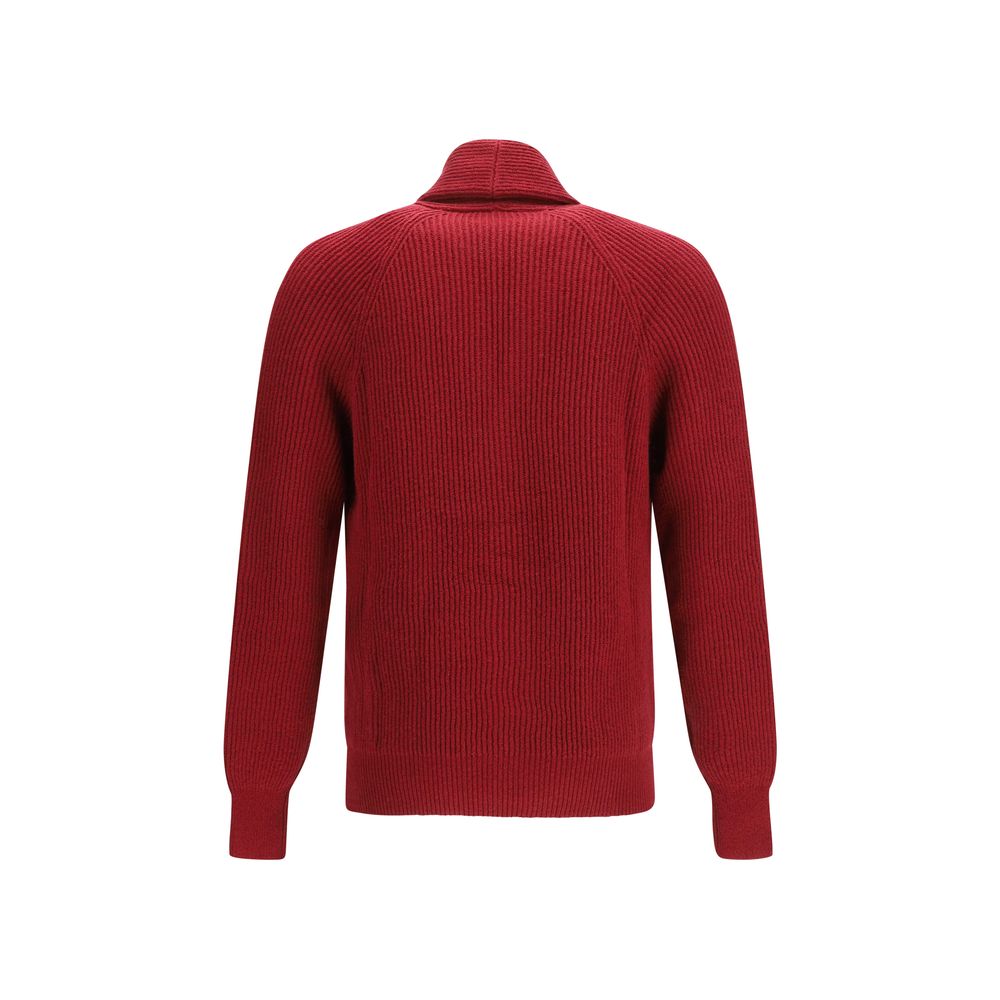 Brunello Cucinelli Red Cotton Cardigan