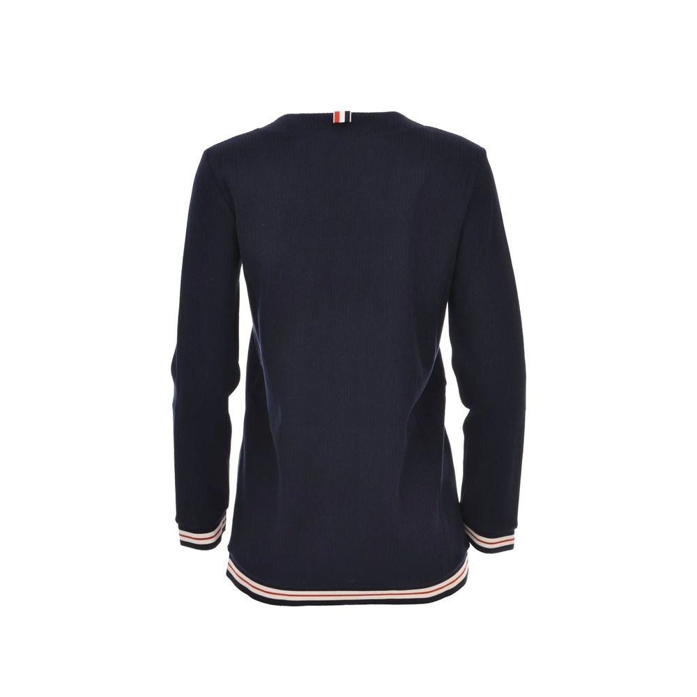 Thom Browne Blue Cotton Cardigan