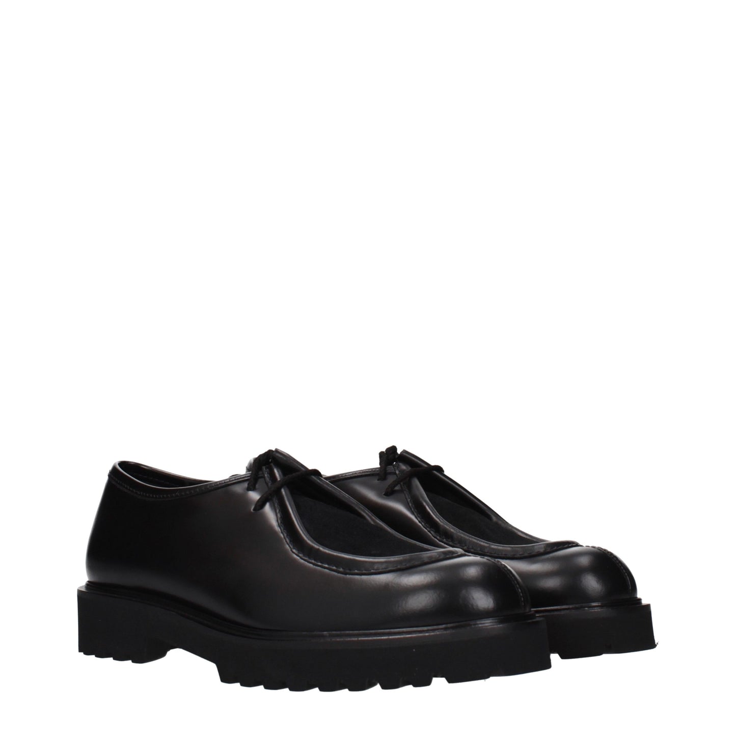 Max Mara Black Leather Oxfords And Derbies