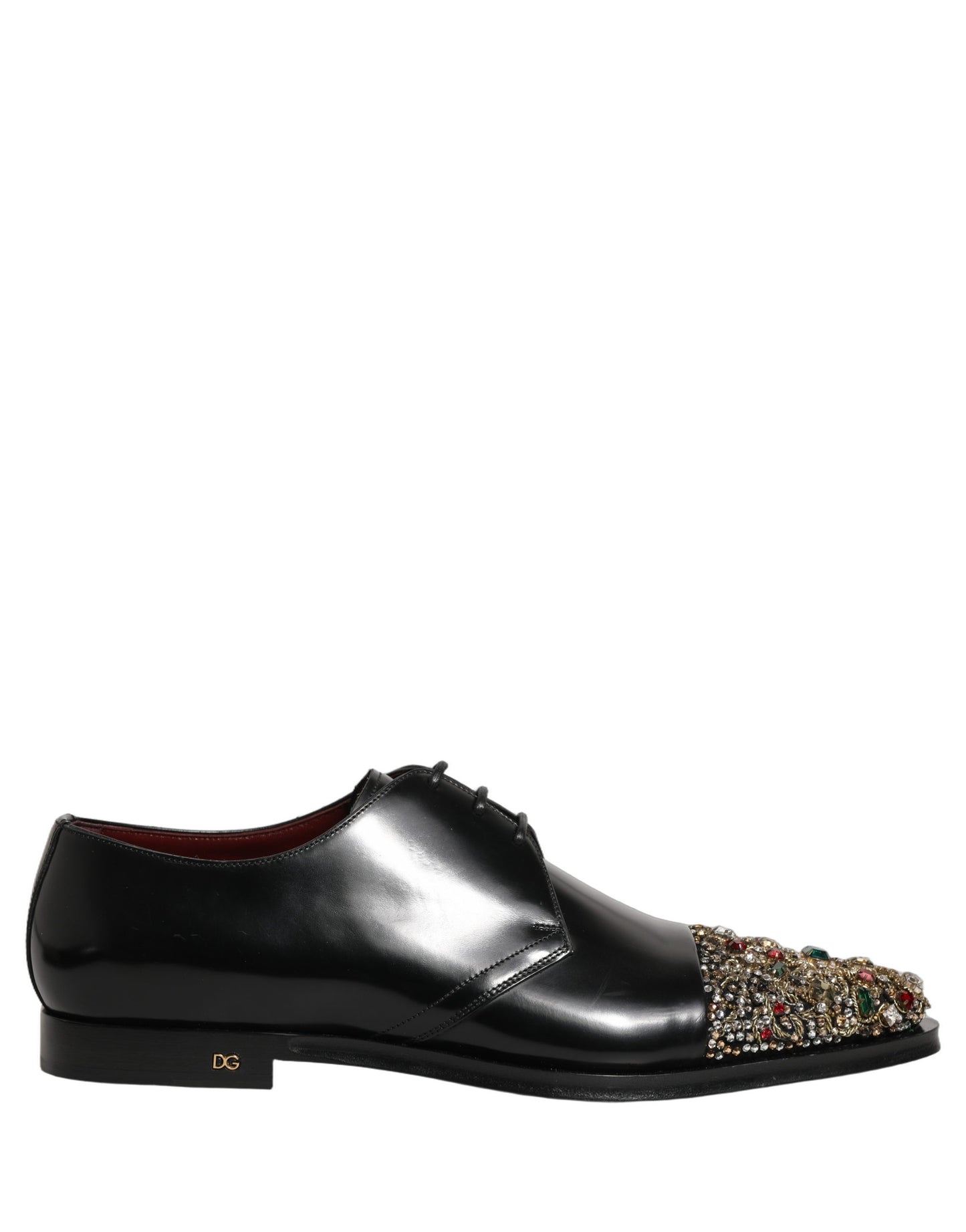 Dolce & Gabbana Black Embellished Derby Dress Formal Shoes