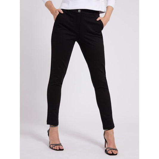 Guess Jeans Black Viscose Casual Pants