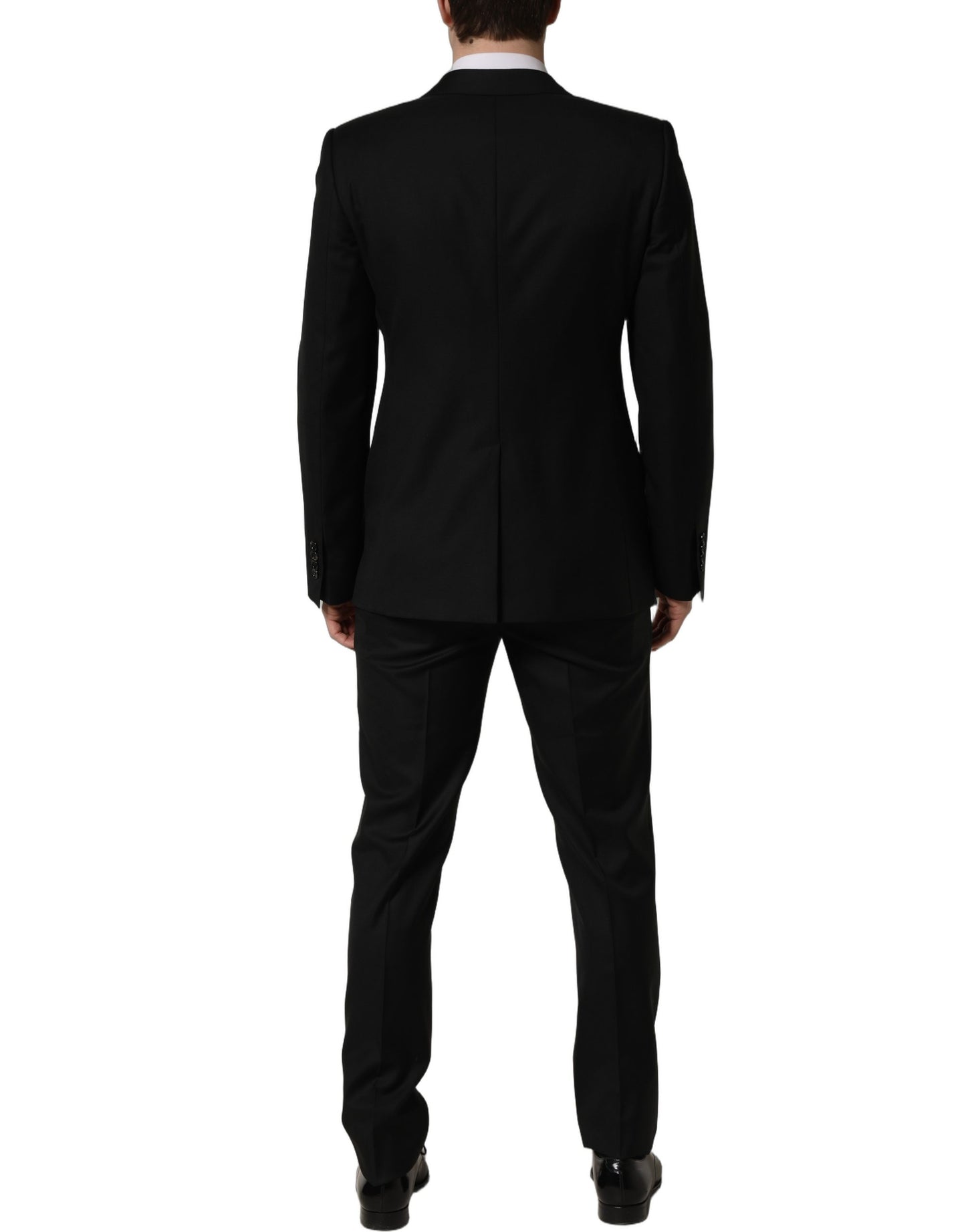 Dolce & Gabbana Black Wool Slim Fit Formal 2 Piece Men Suit