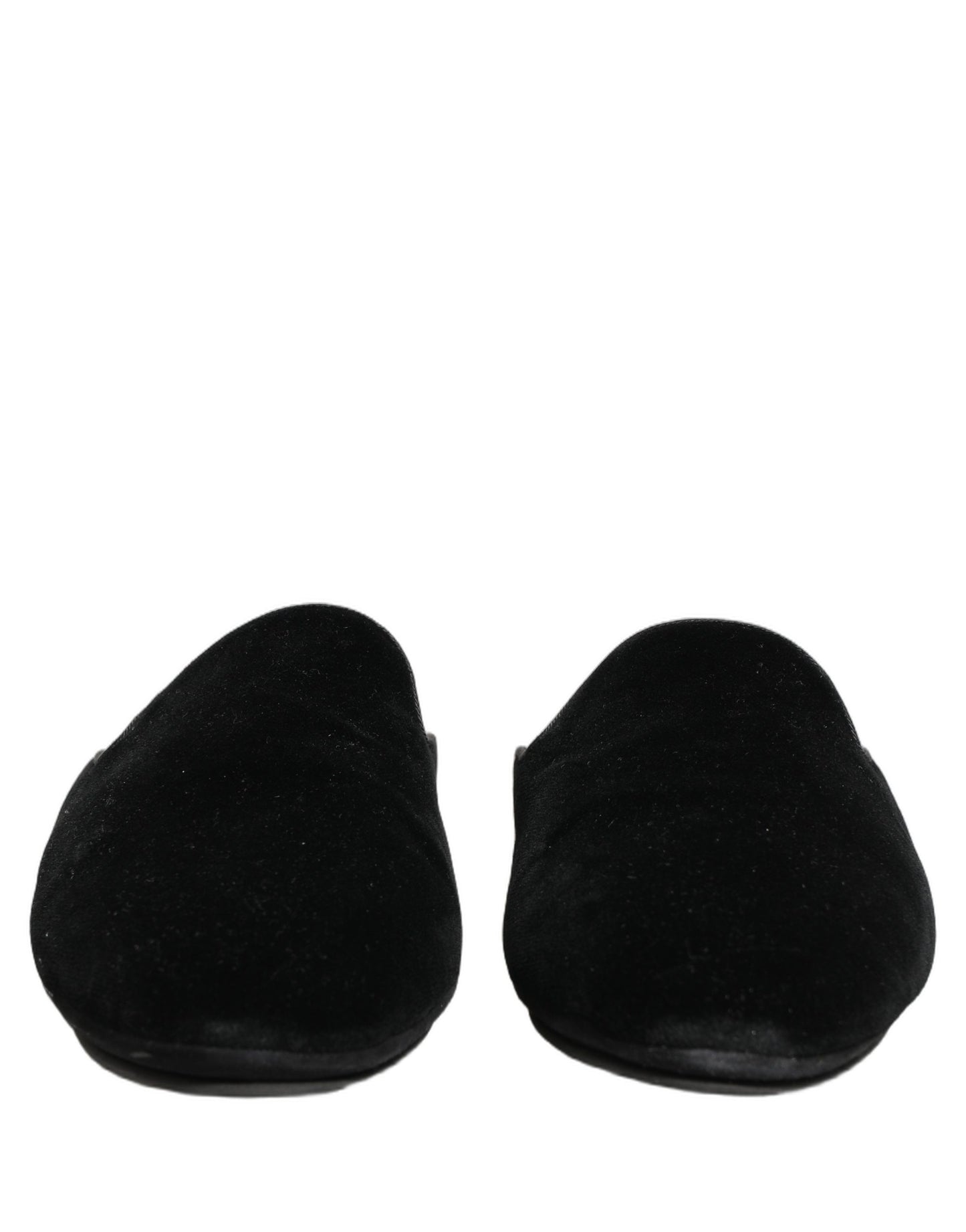 Dolce & Gabbana Black Suede Slides Flat Slipper Men Shoes