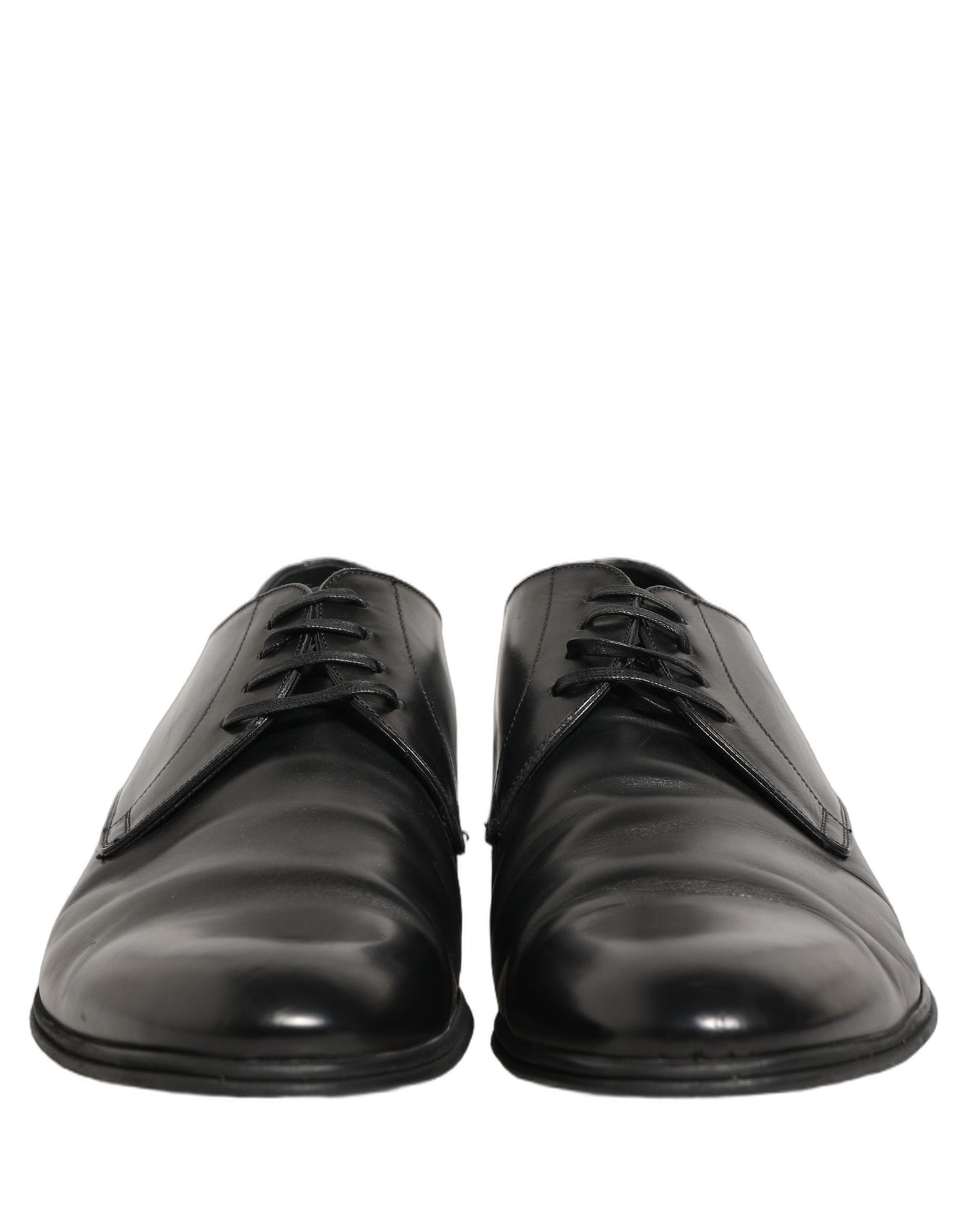 Dolce & Gabbana Black Leather Men Derby Dress Formal Shoes