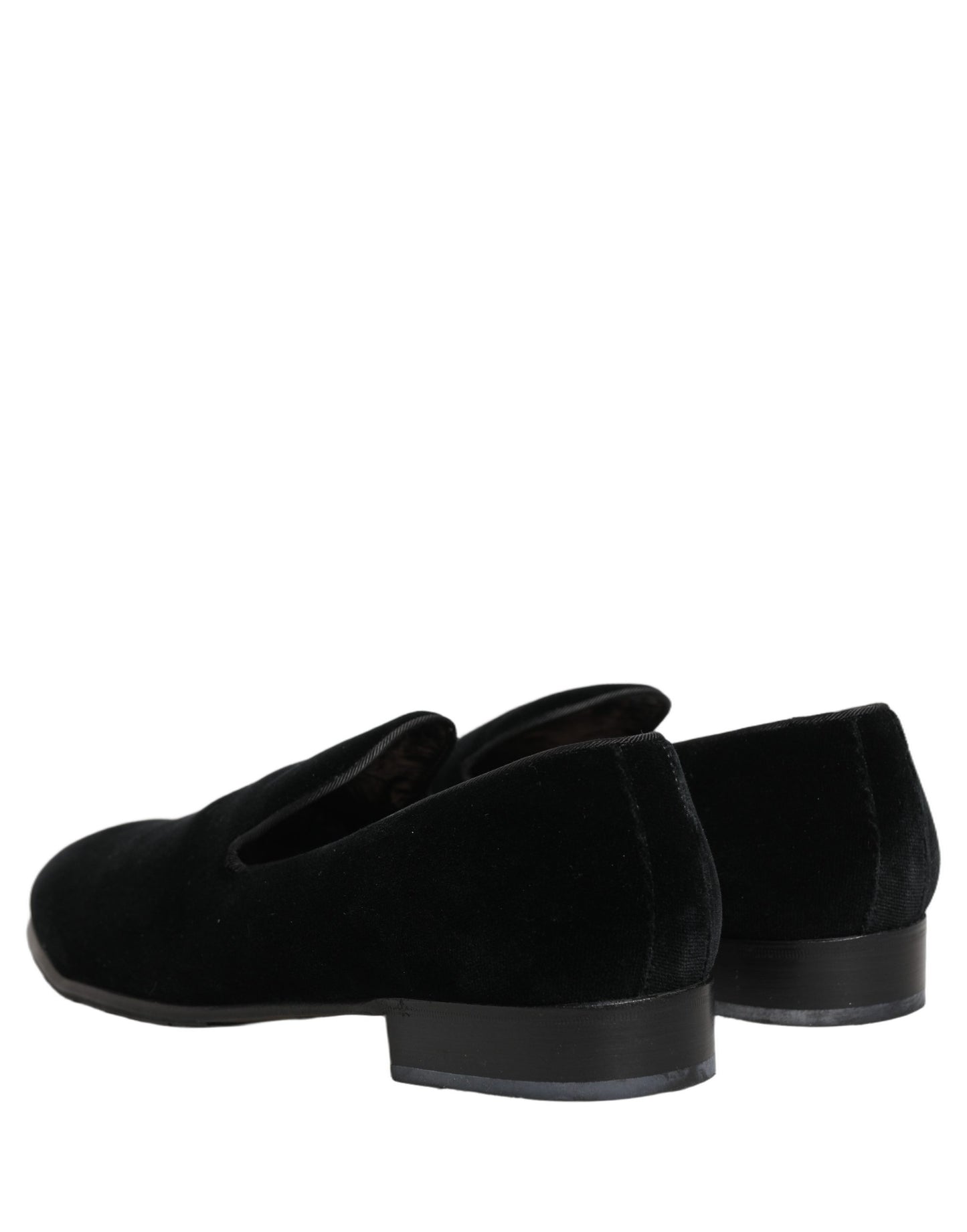 Dolce & Gabbana Black Velvet Loafers Formal Men Dress Shoes