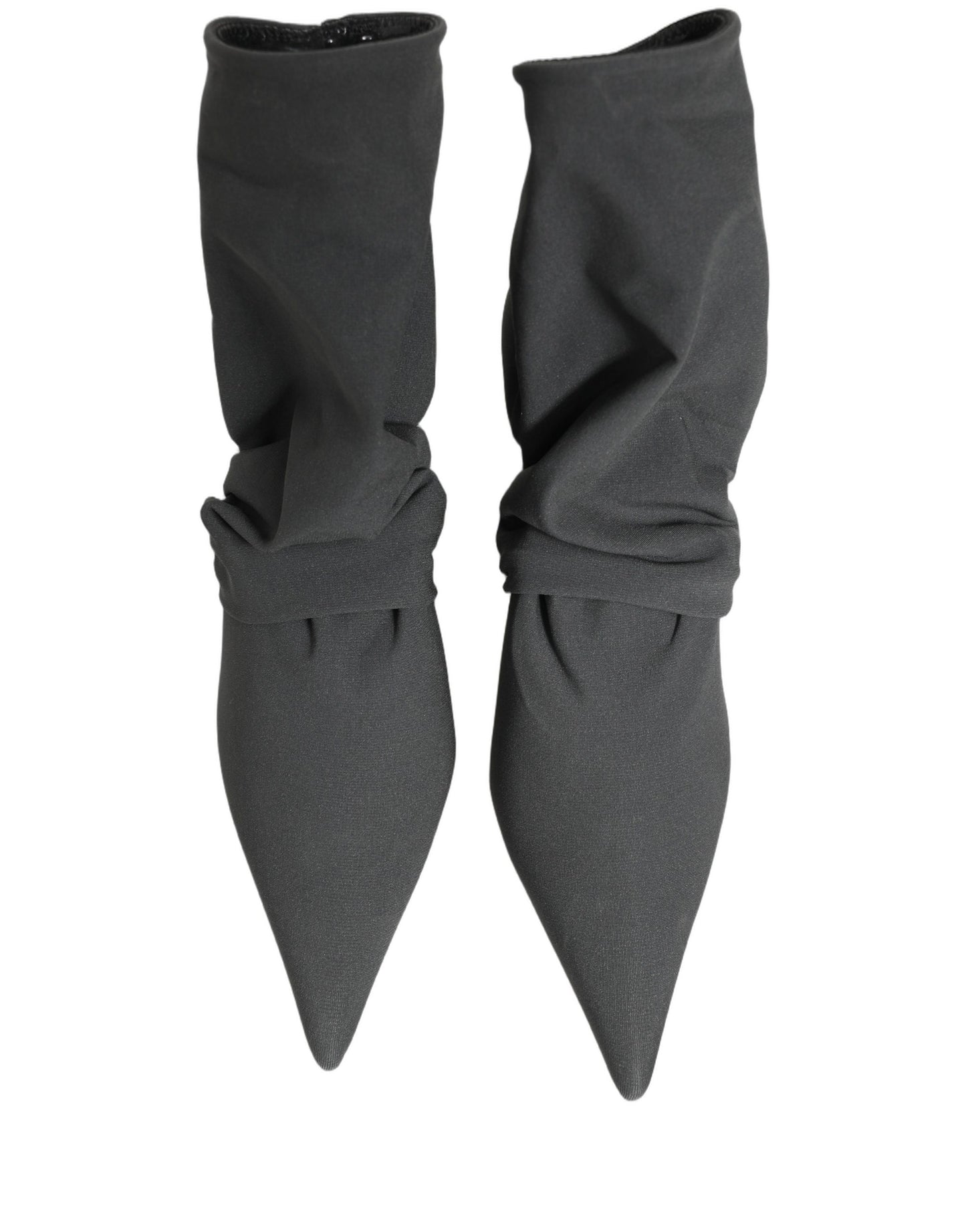 Dolce & Gabbana Gray Stretch Socks Heels Ankle Boots Shoes