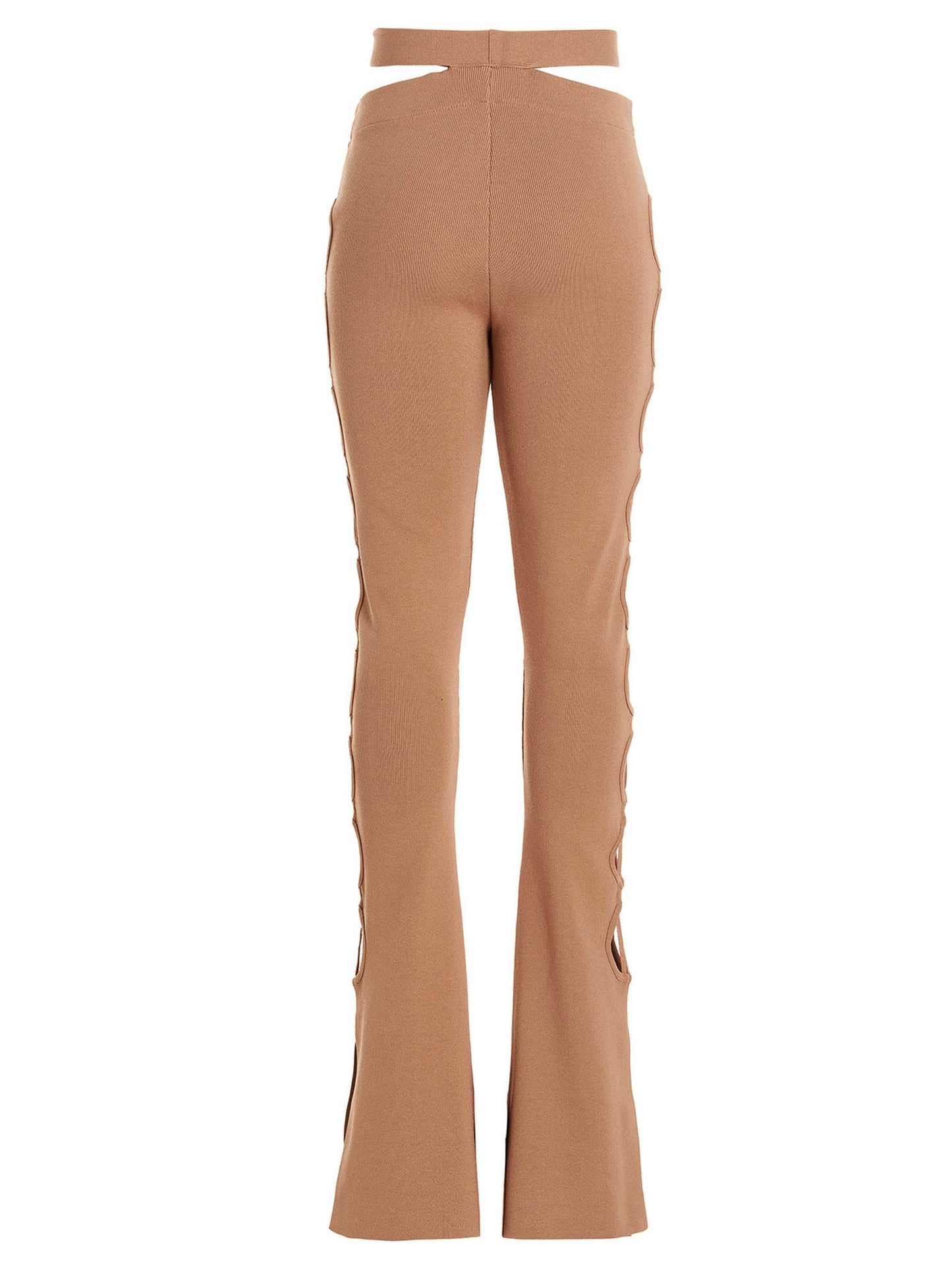 ANDREĀDAMO Beige Viscose Flared Pants