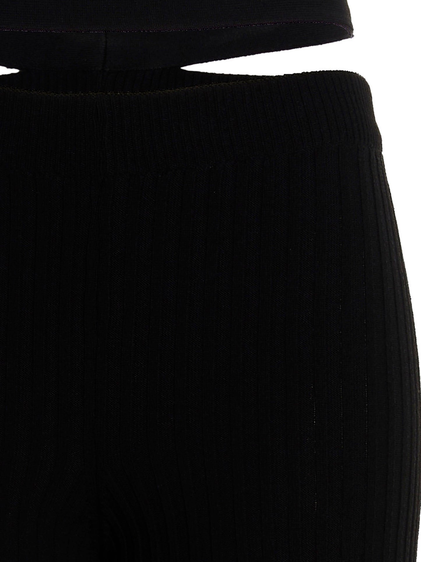 ANDREĀDAMO Black Viscose Flared Pants