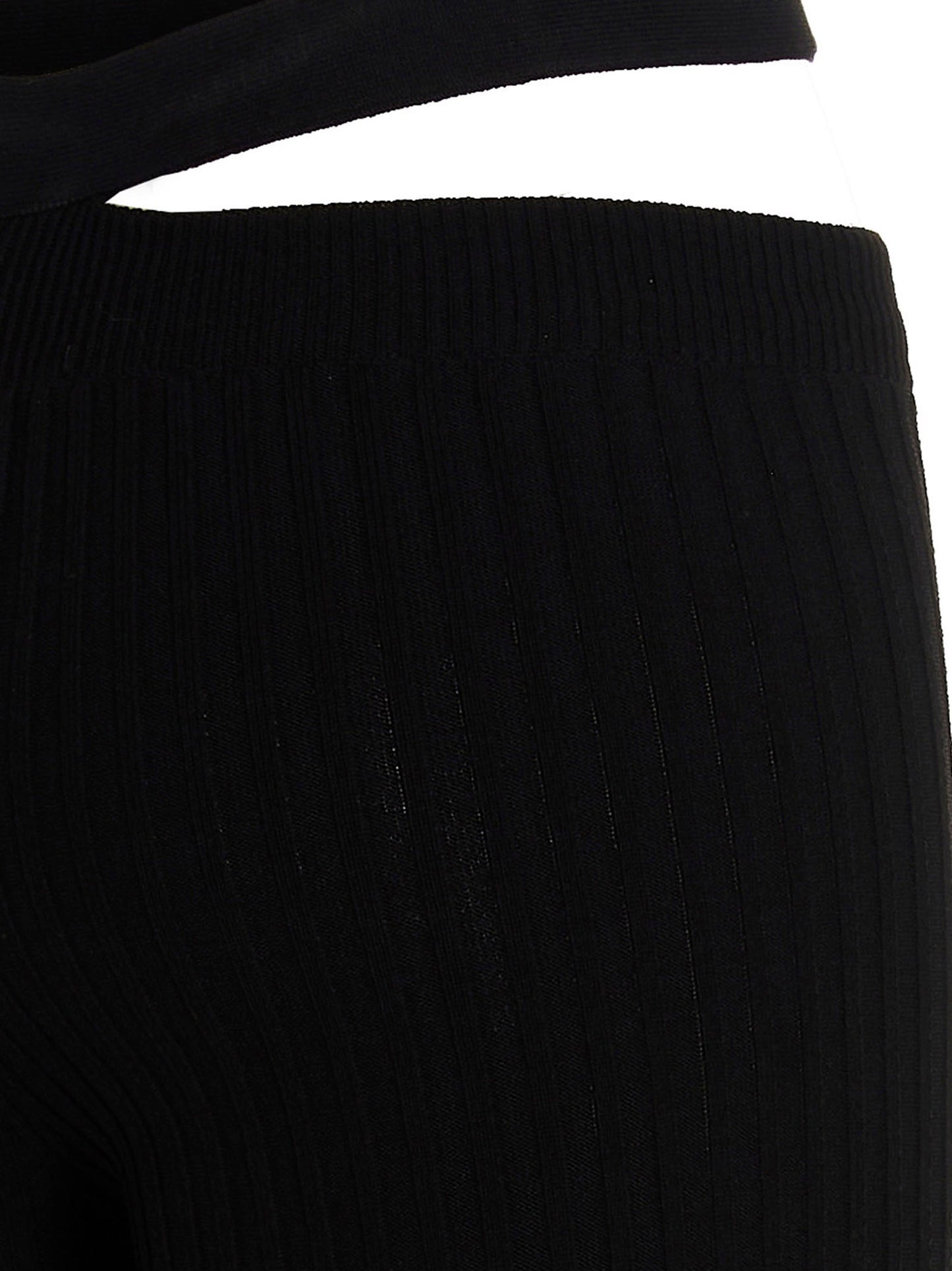 ANDREĀDAMO Black Viscose Flared Pants