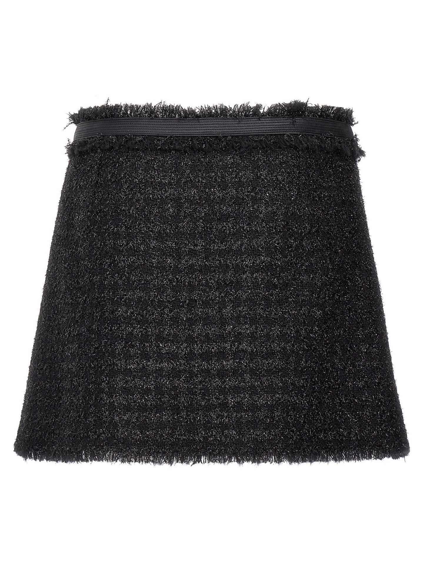 Versace Black Virgin Wool Long Skirt
