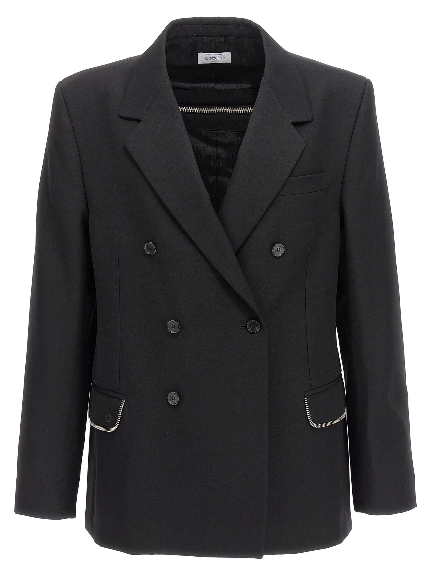 Off-White Black Virgin Wool Blazer