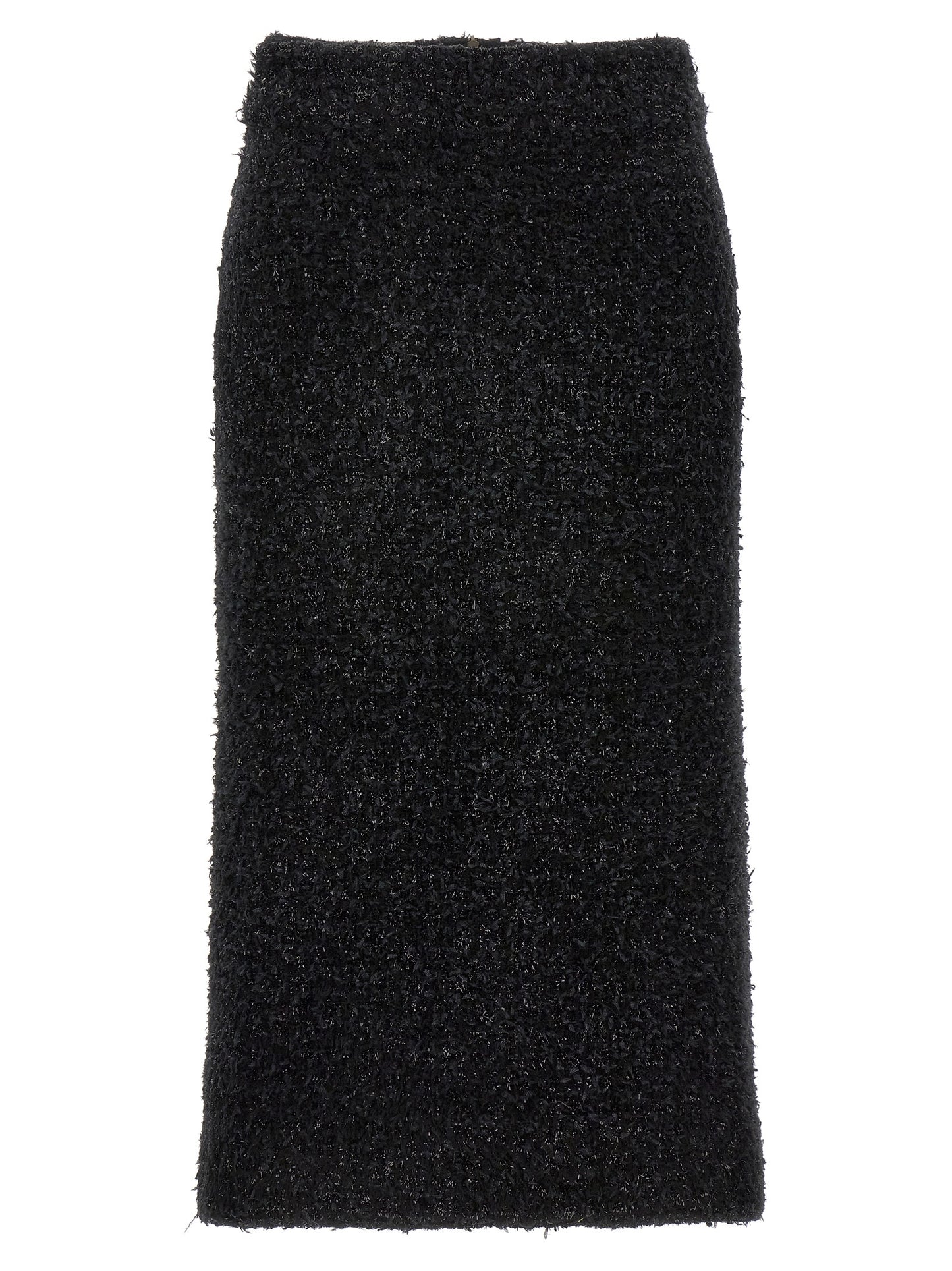 Balenciaga Black Cotton Midi Skirt