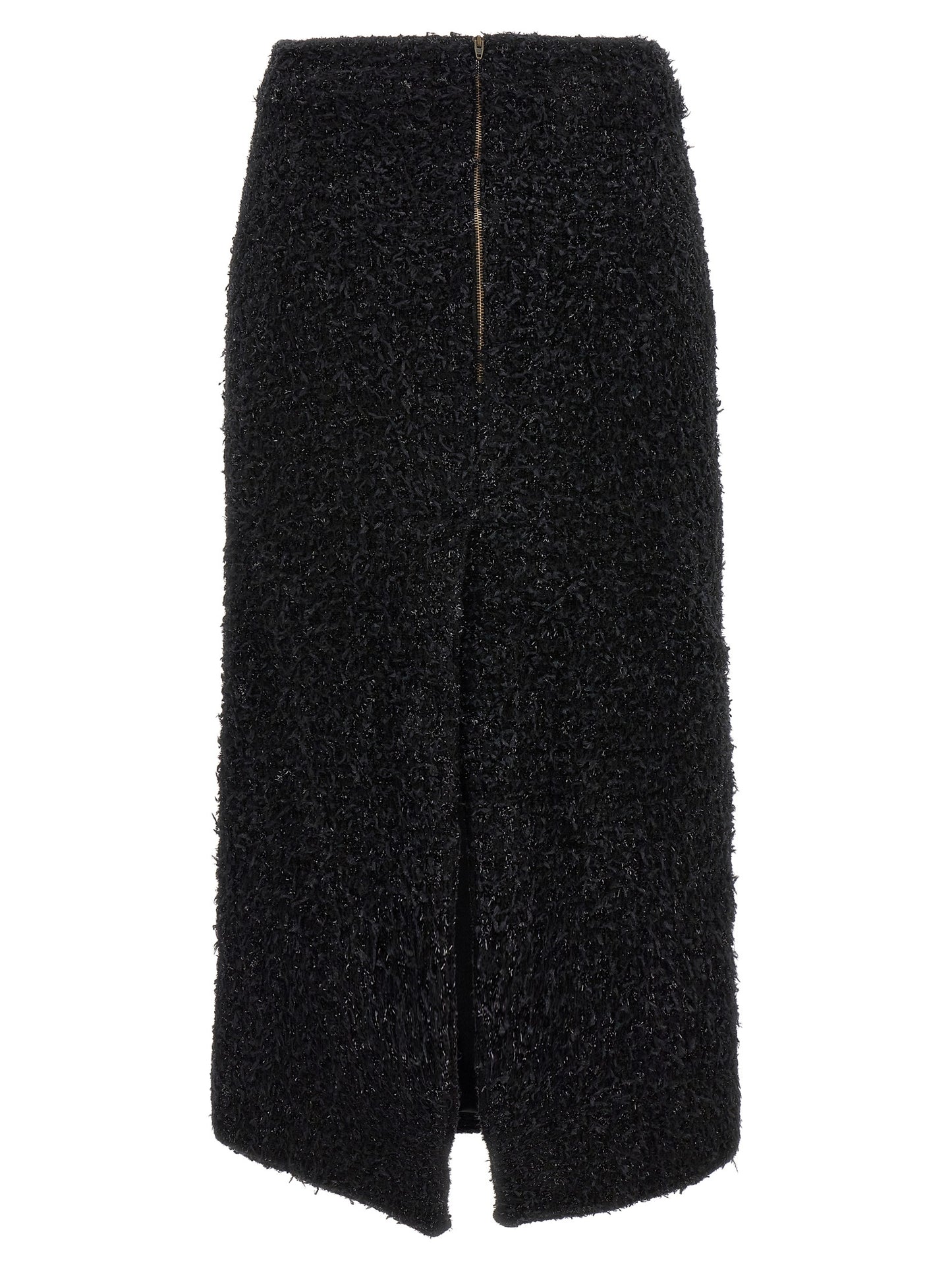 Balenciaga Black Cotton Midi Skirt