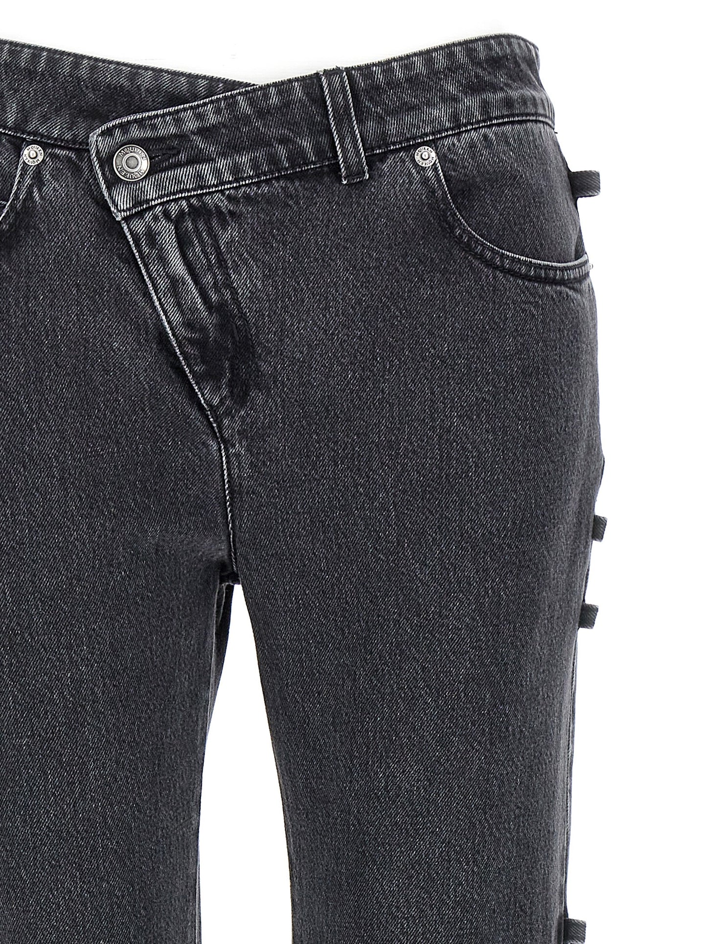 Alexander McQueen Black Cotton Flared Jeans