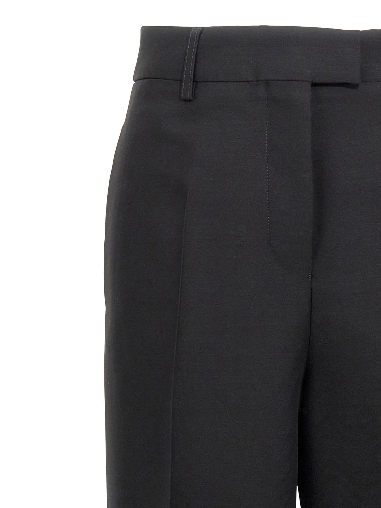 Ferragamo Black Viscose Dress Pants